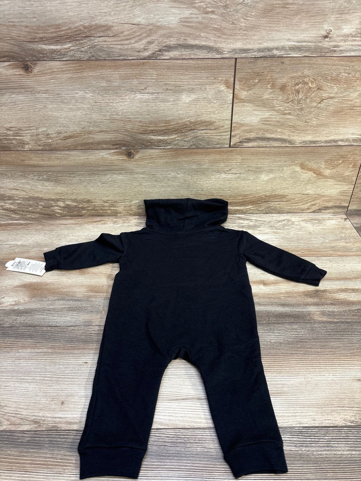 NEW Cat & Jack Halloween Cat Hooded Romper Black sz 6-9m