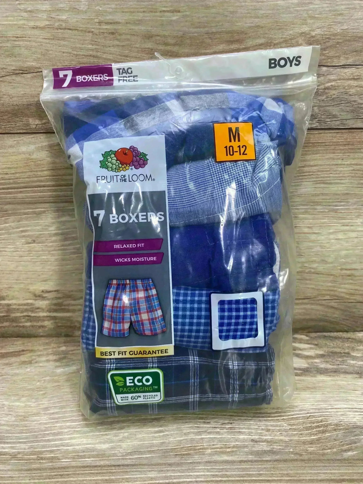 NEW Fruit of the Loom 7Pk Boxer Multi-Color sz M/10-12 - Me n Mommy To Be