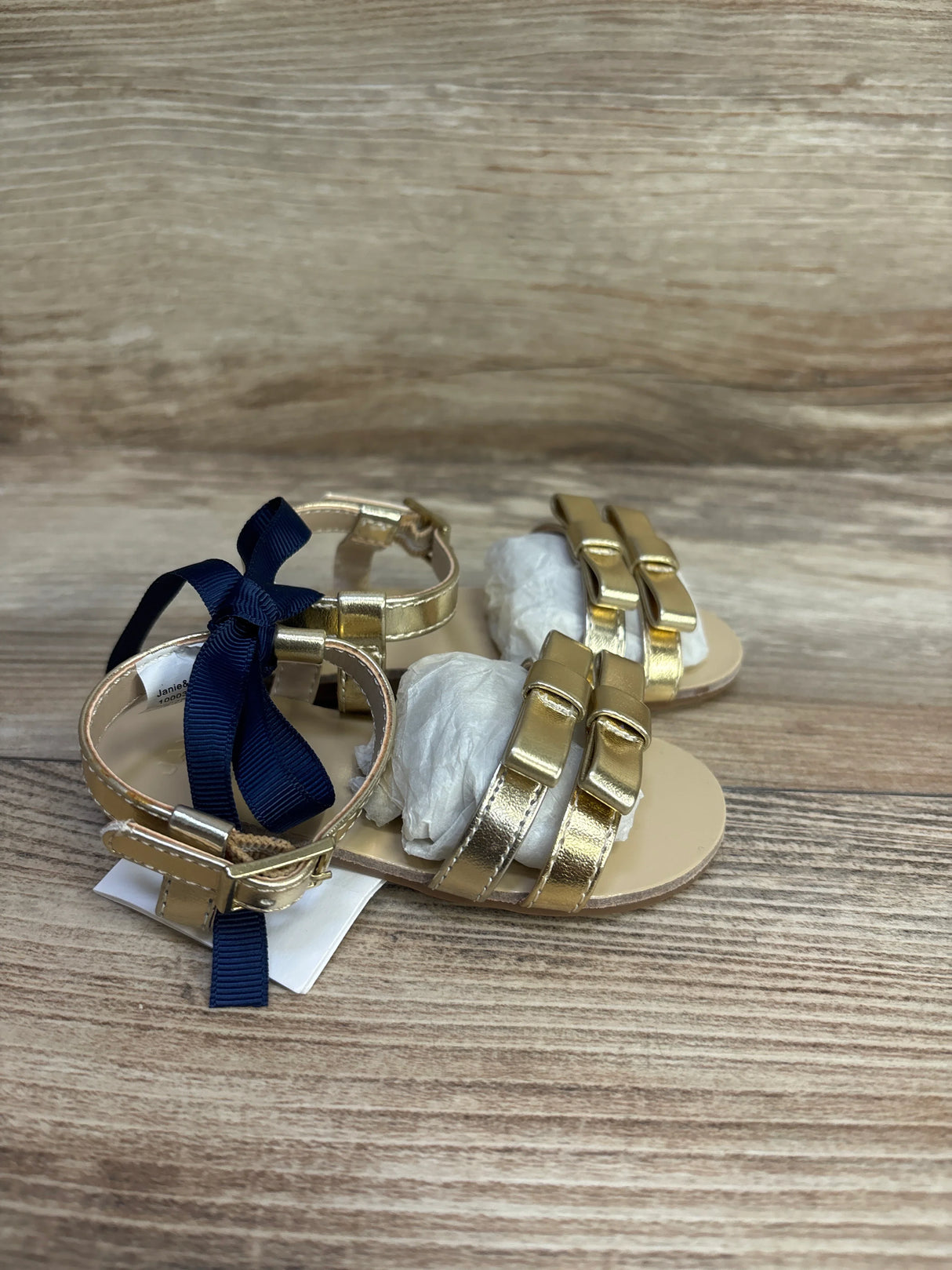 NEW Janie & Jack Bow Sandals Gold sz 5c - Me n Mommy To Be