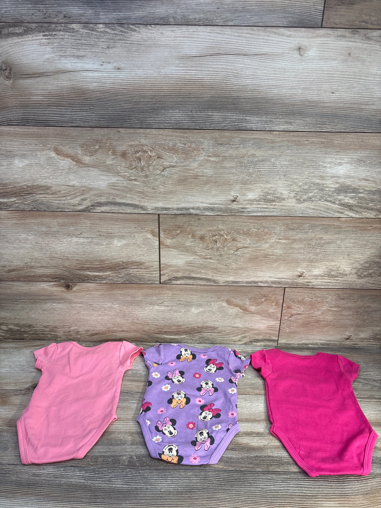 Disney Baby 3pk Minnie Mouse Bodysuit Set Pink sz 3/6m