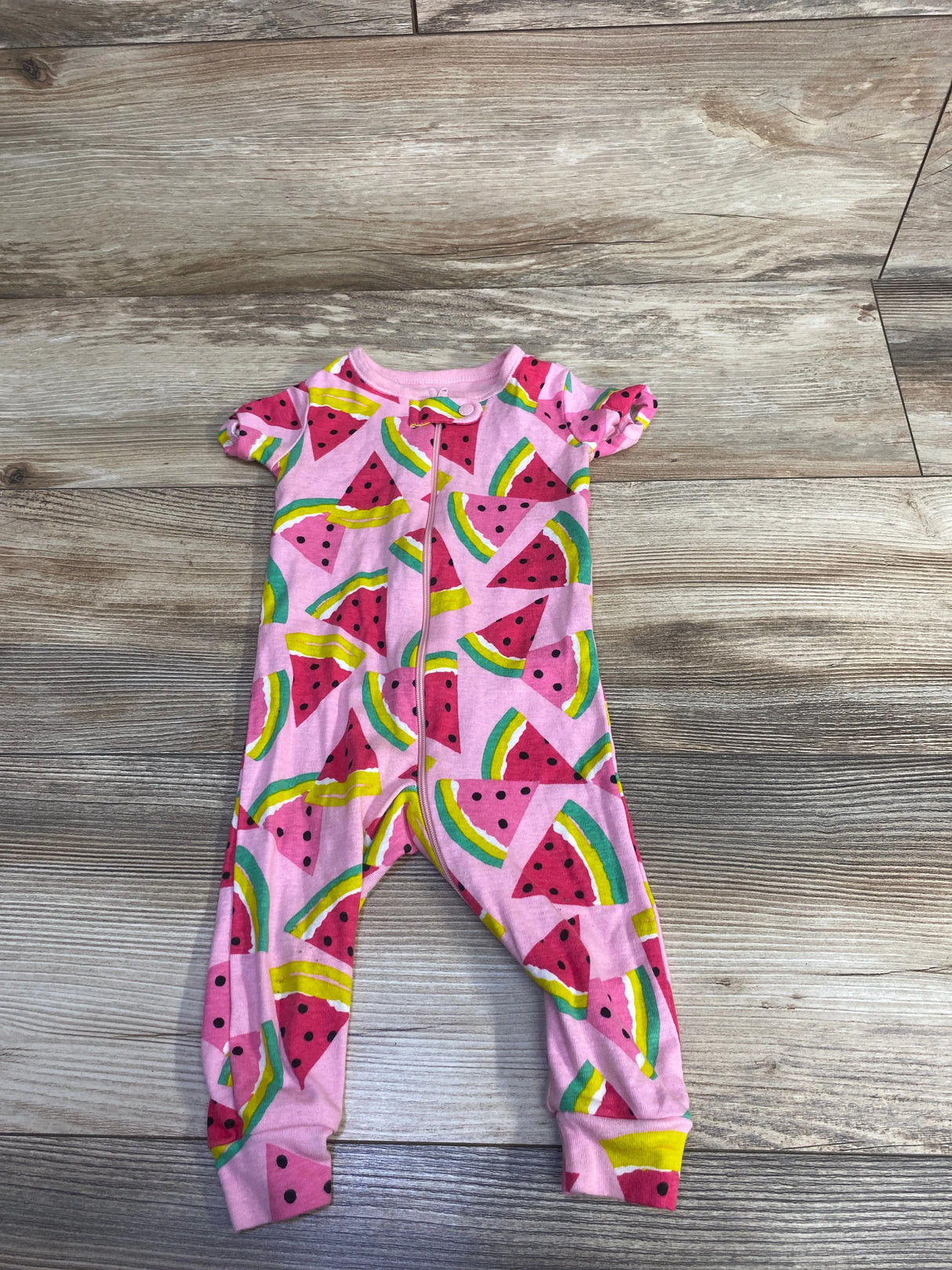 Children's Place Watermelon Print Sleeper Pink sz 3-6m