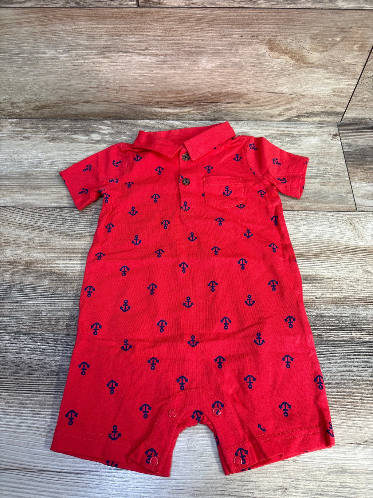 NWOT Simple Joys Polo Shortie Romper Red sz 18m