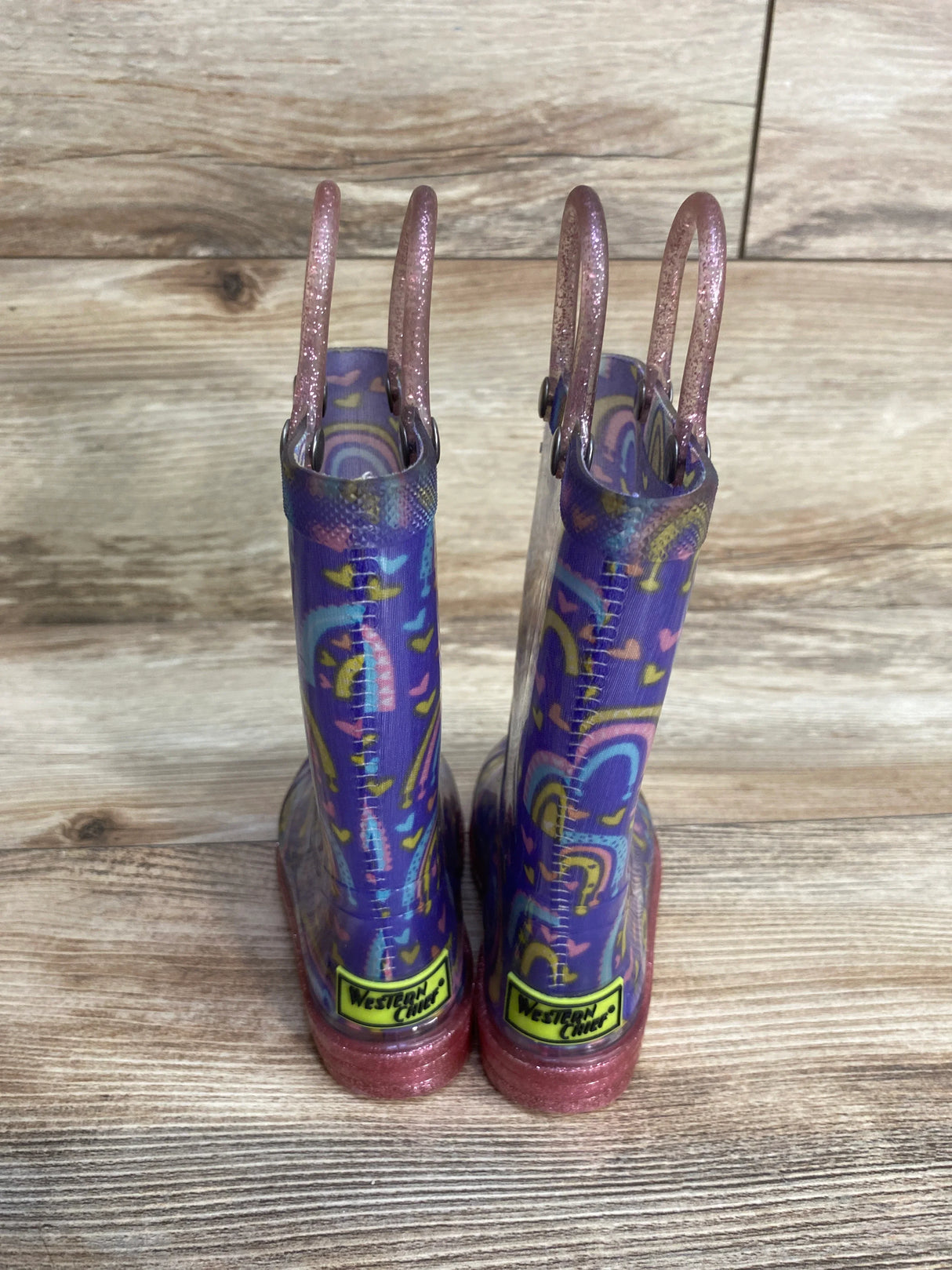 Western Chief Kids Light-Up Rain Boots Purple sz 6c