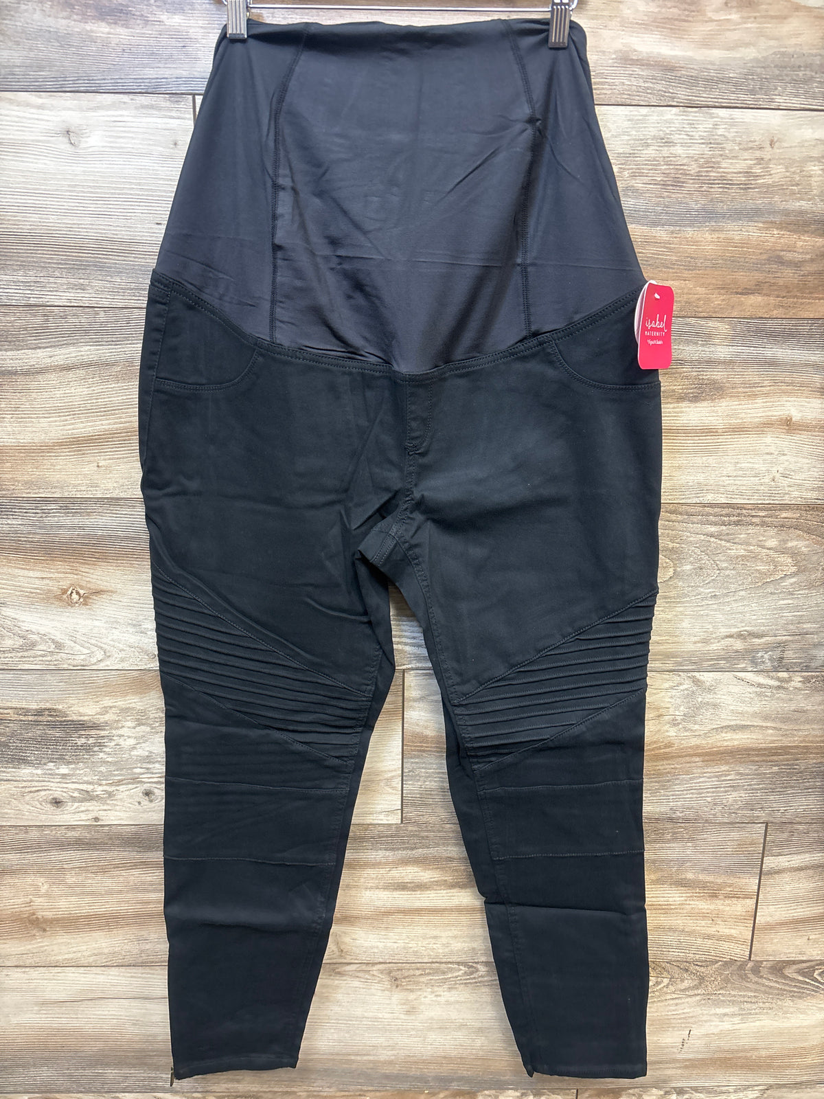 NEW Isabel Maternity Crossover Panel Utility Jeggings Black sz 14/Large