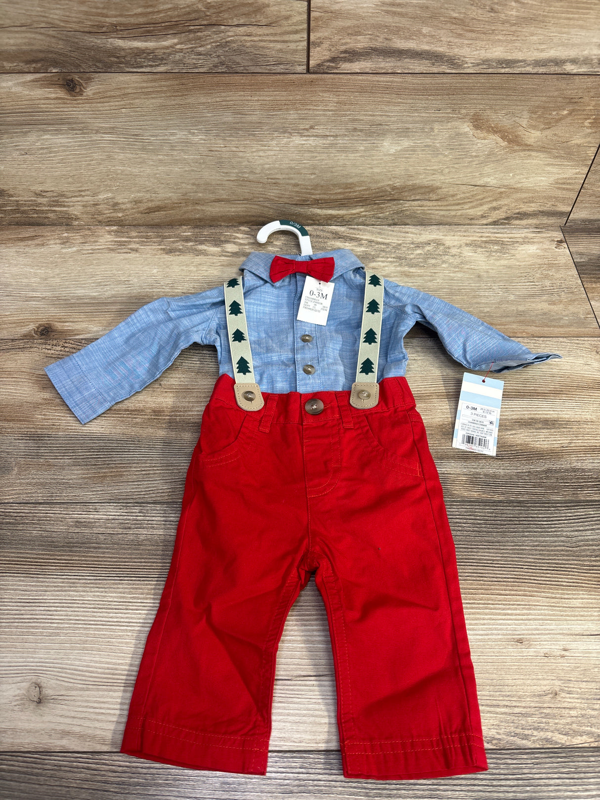 NEW Cat & Jack 4pc Christmas Suspender Set Light Blue sz 0-3m