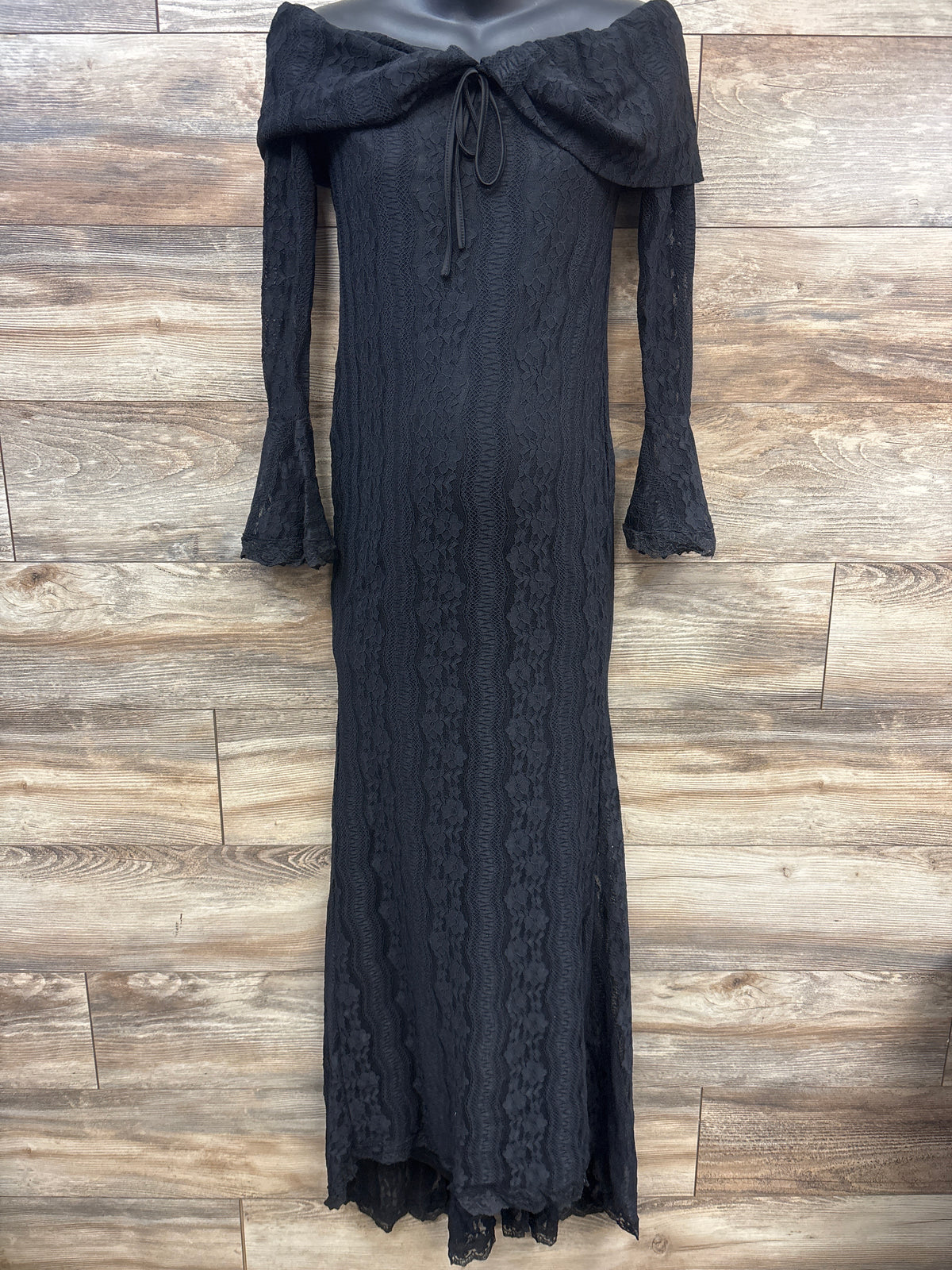 Shein Lace Bump Friendly Photoshoot Dress Black sz Medium