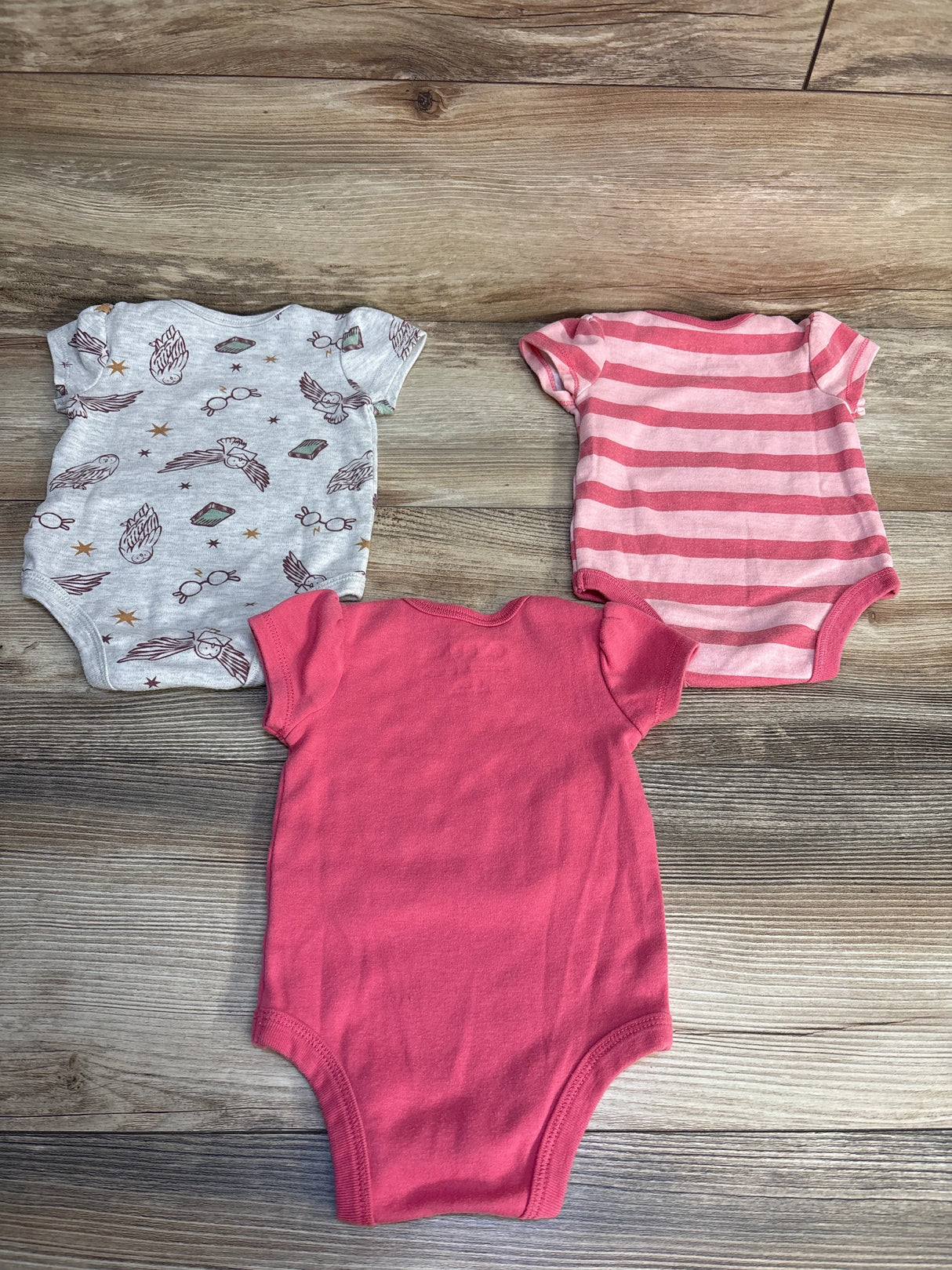 Harry Potter Hogwarts 3pk Bodysuits Pink sz 0-3m