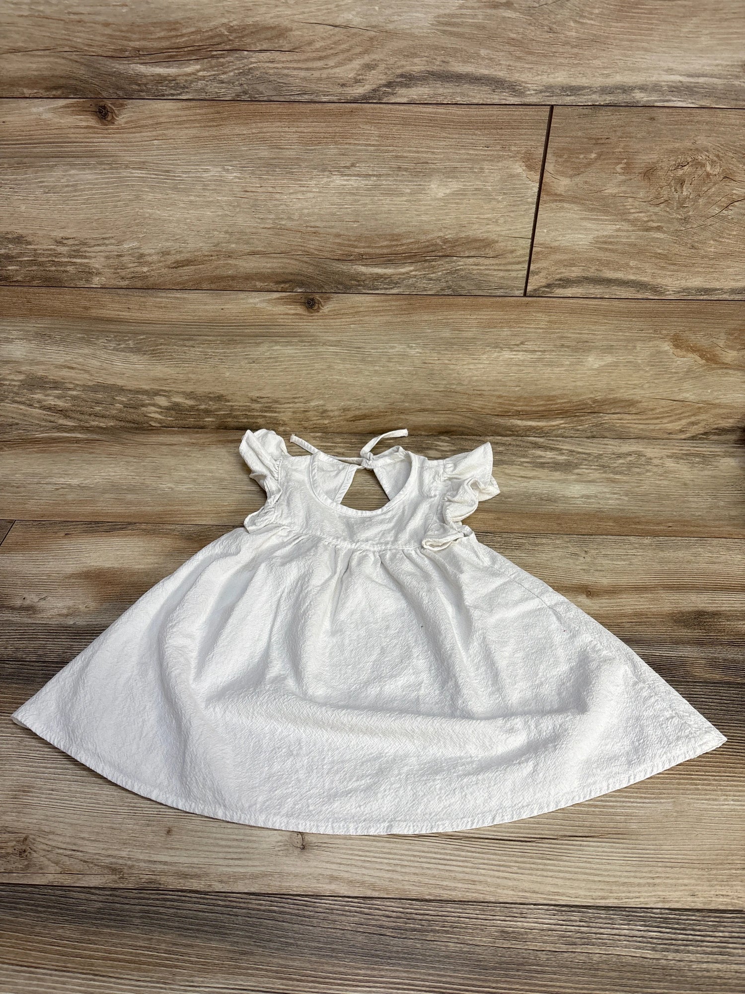 Flutter Sleeve Dress White sz 12-18m - Me n Mommy To Be