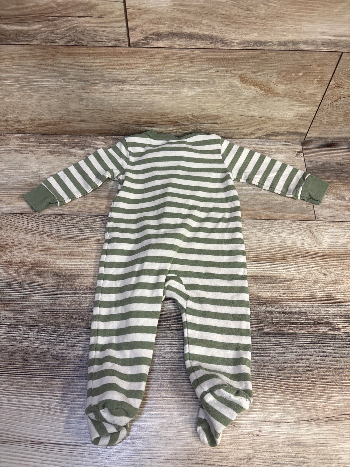 Just One You Striped Little Brother Sleeper Green sz 6m