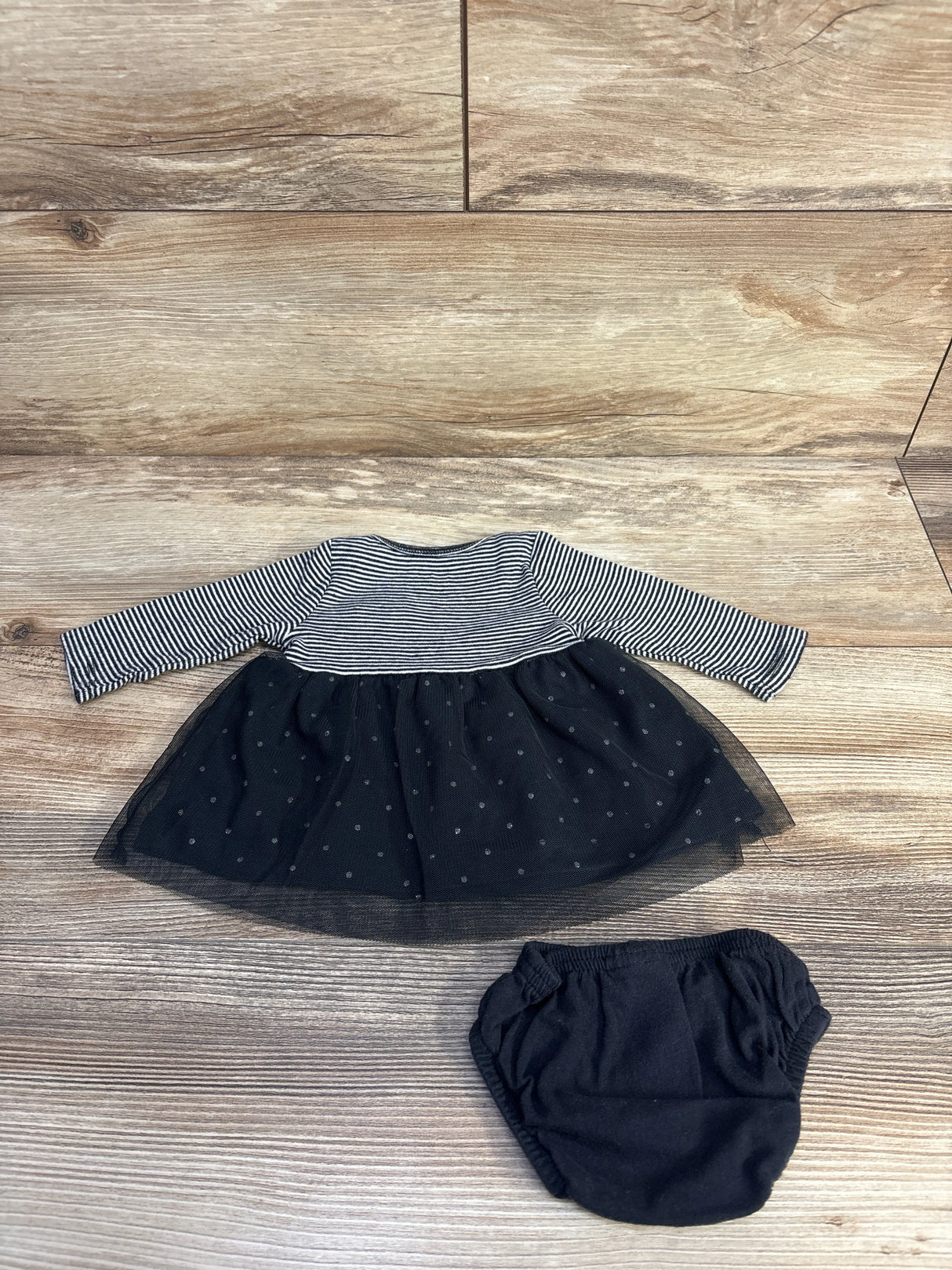 Carter's 2pc Cat Dress & Bloomer Set Black sz Newborn