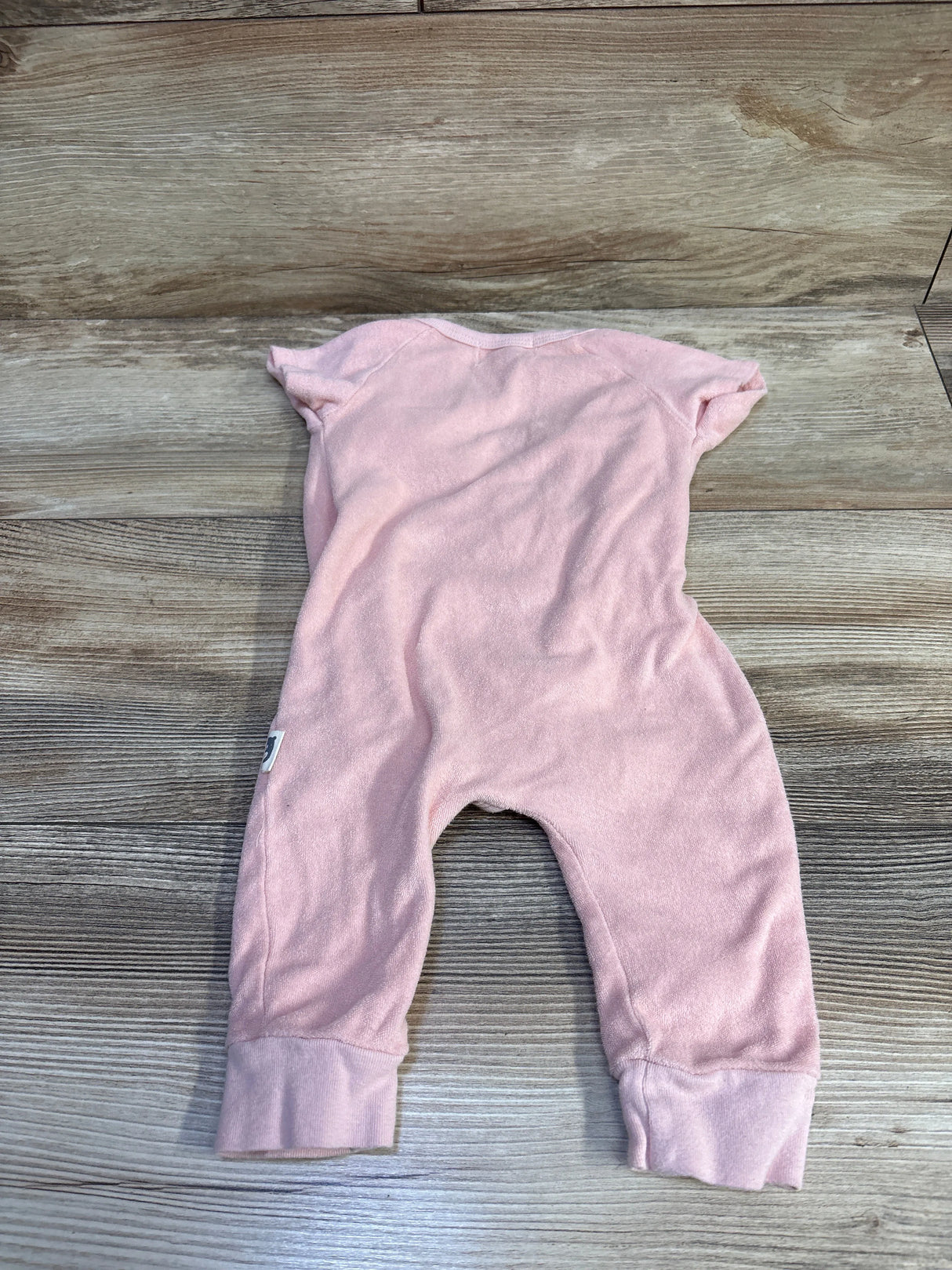 Rabbit + Bear Organic Terry Cloth Wrap Jumpsuit Pink sz 6-9m