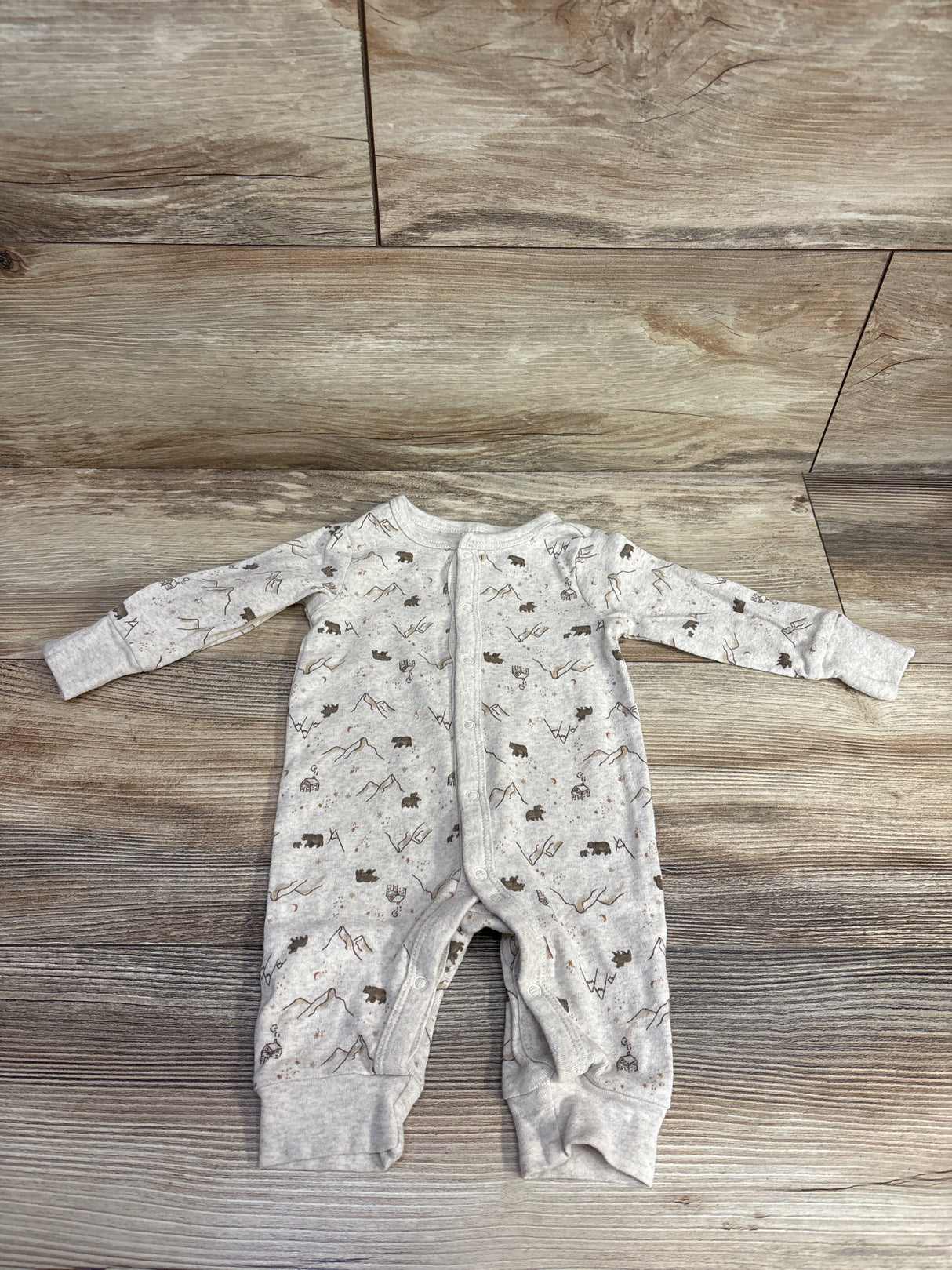Modern Moments Mountain Print Sleeper Oatmeal sz 0-3m
