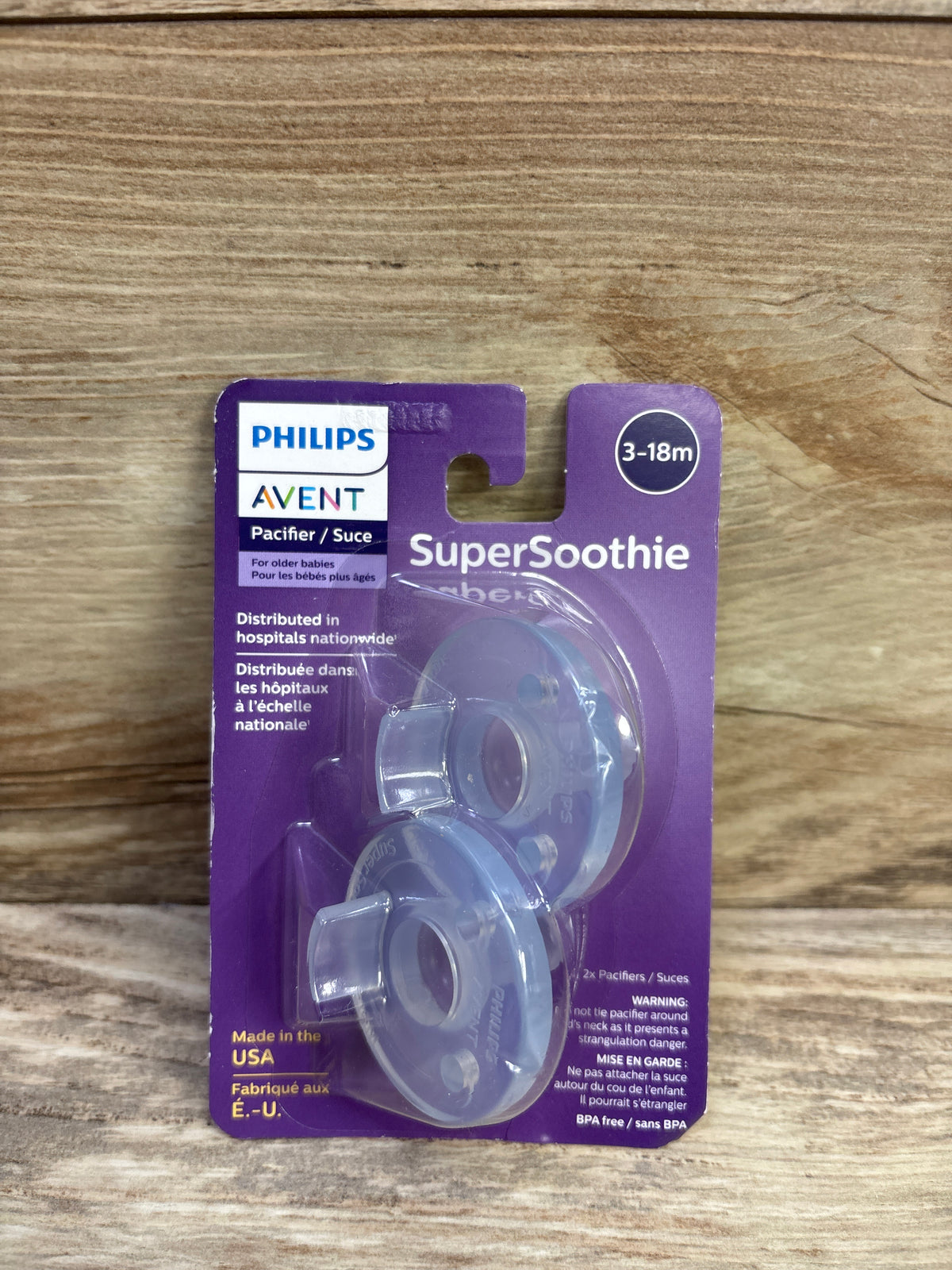 NEW Philips Avent 2pk SuperSoothie Pacifier Blue 3-18m
