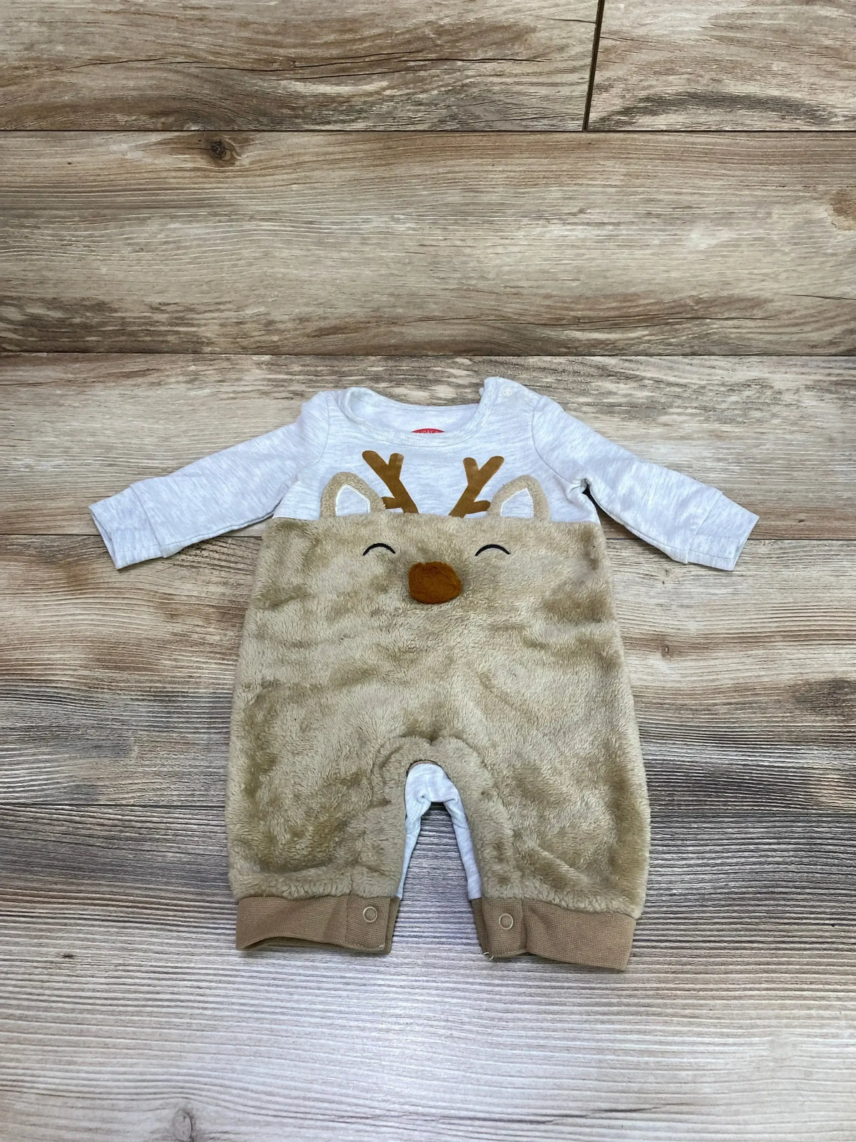 Holiday Time Reindeer Coverall Grey sz 0-3m - Me n Mommy To Be