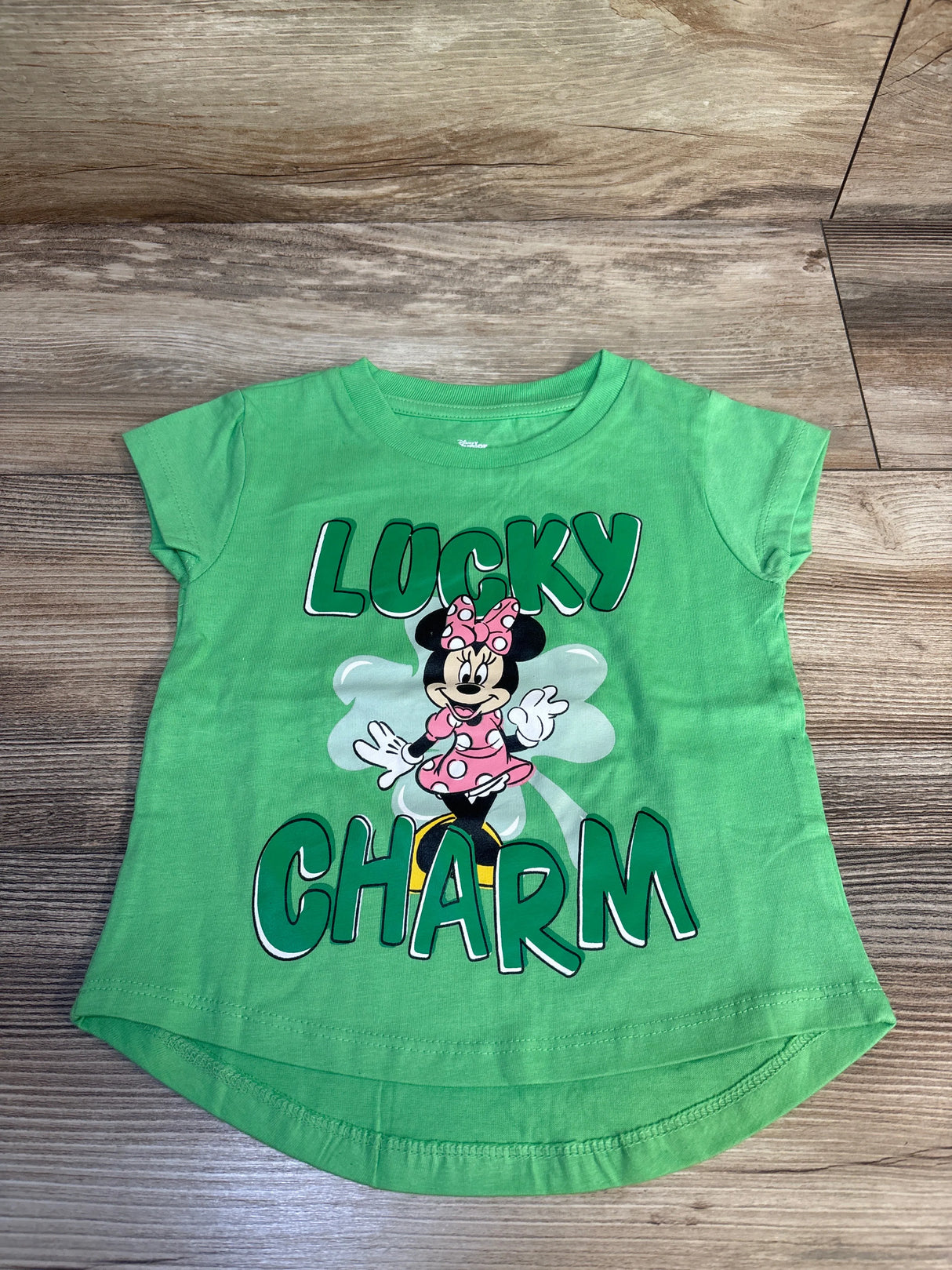 Disney Junior Minnie Mouse Lucky Charm Shirt Green sz 3T