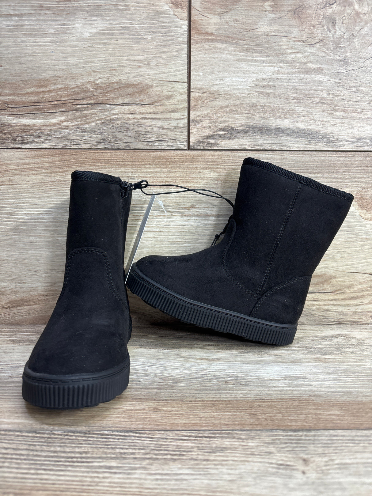 NEW Cat & Jack Pip Shearling Style Boots Black sz 7c