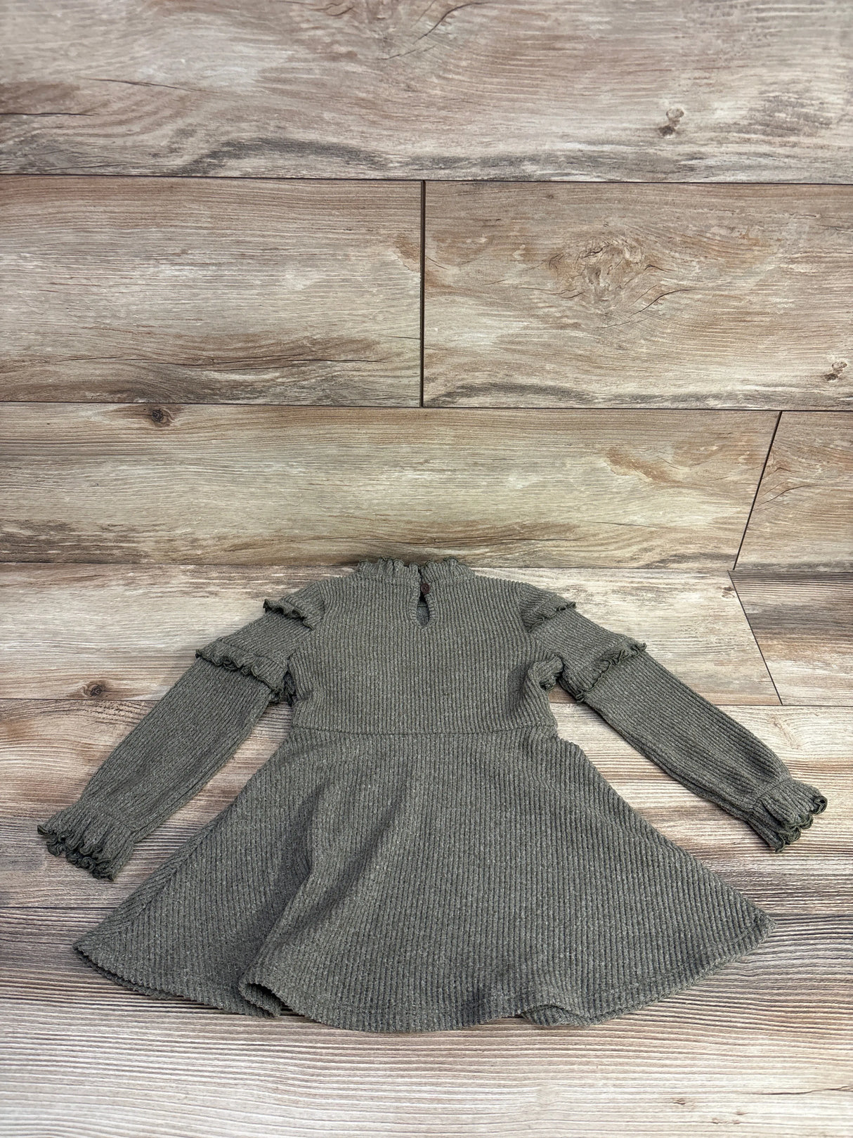 Art Class Ribbed Ruffled Dress Olive sz 18m