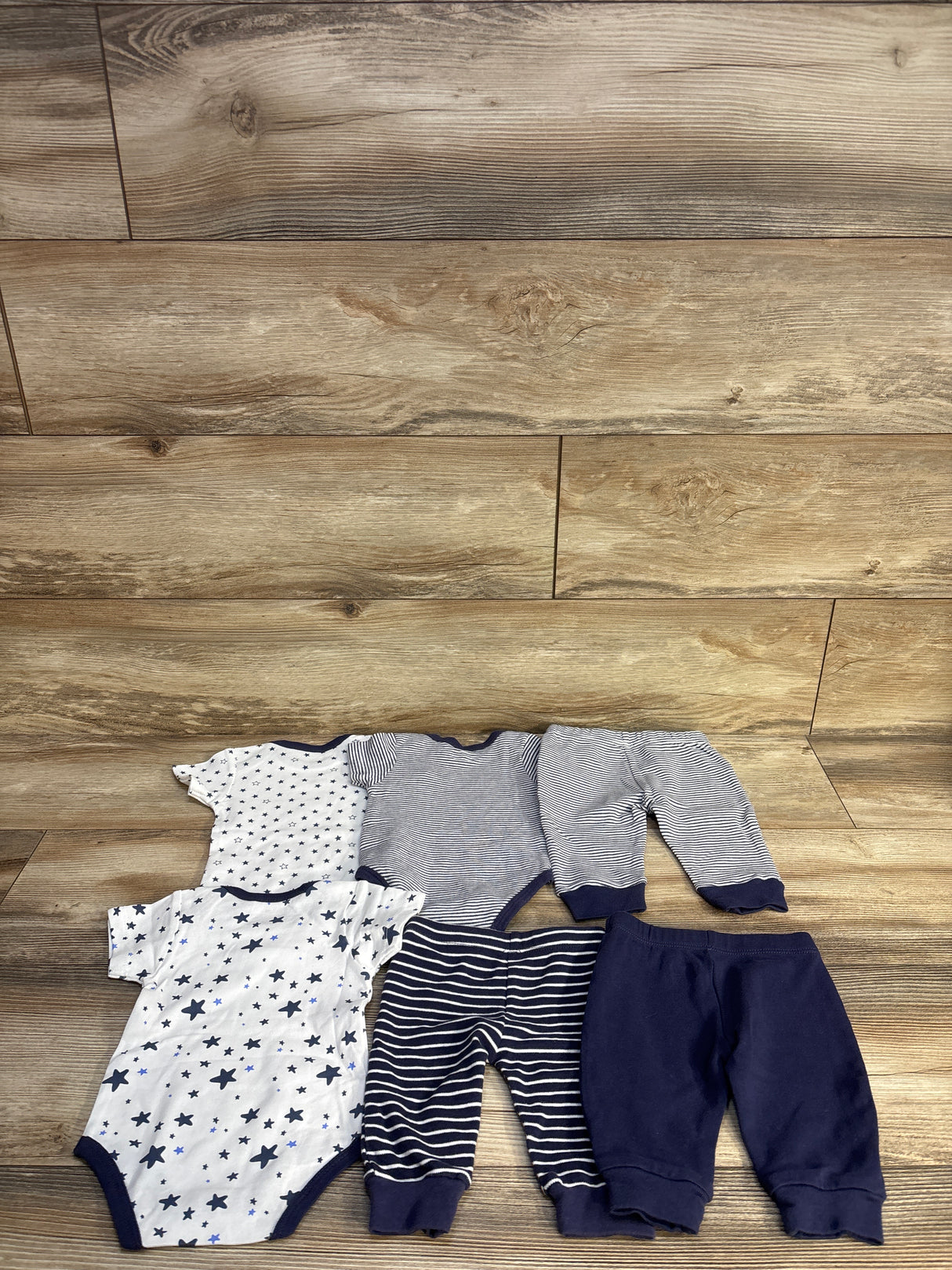 MAMIMAKA 6pc Bodysuit & Pant Set Navy sz 3m