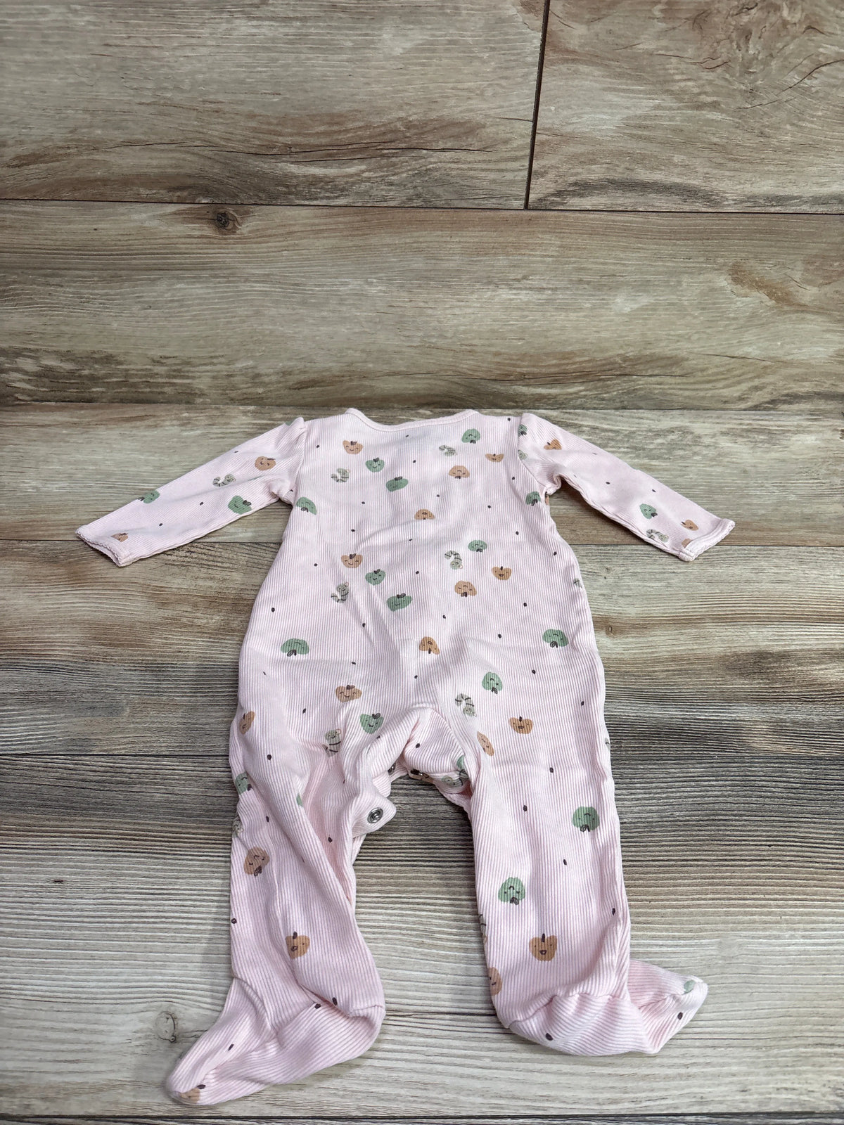 Carter's ribbed pink snap sleeper with fruit print for infants, size 6m