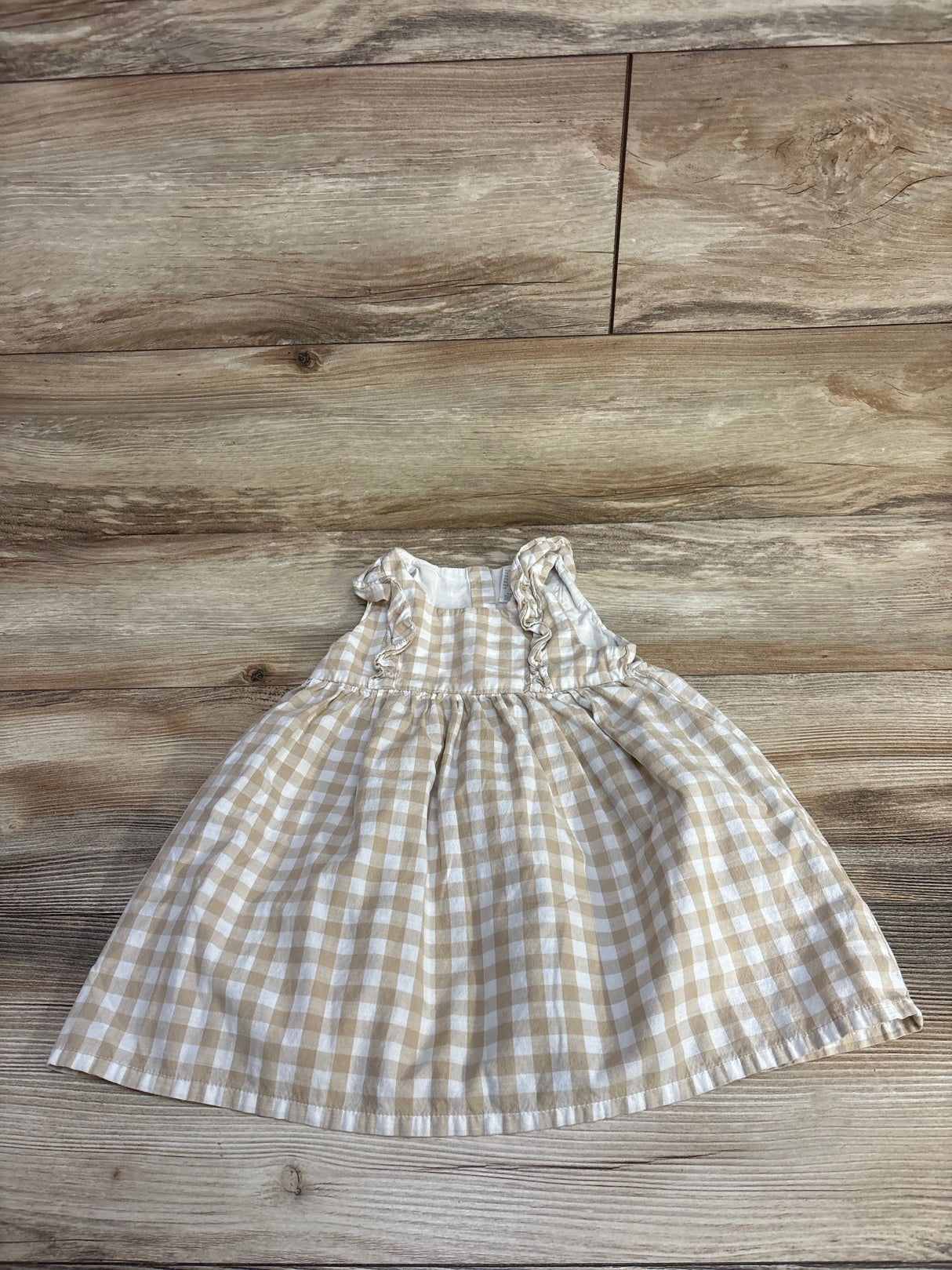 H&M Plaid Dress Tan sz 18m