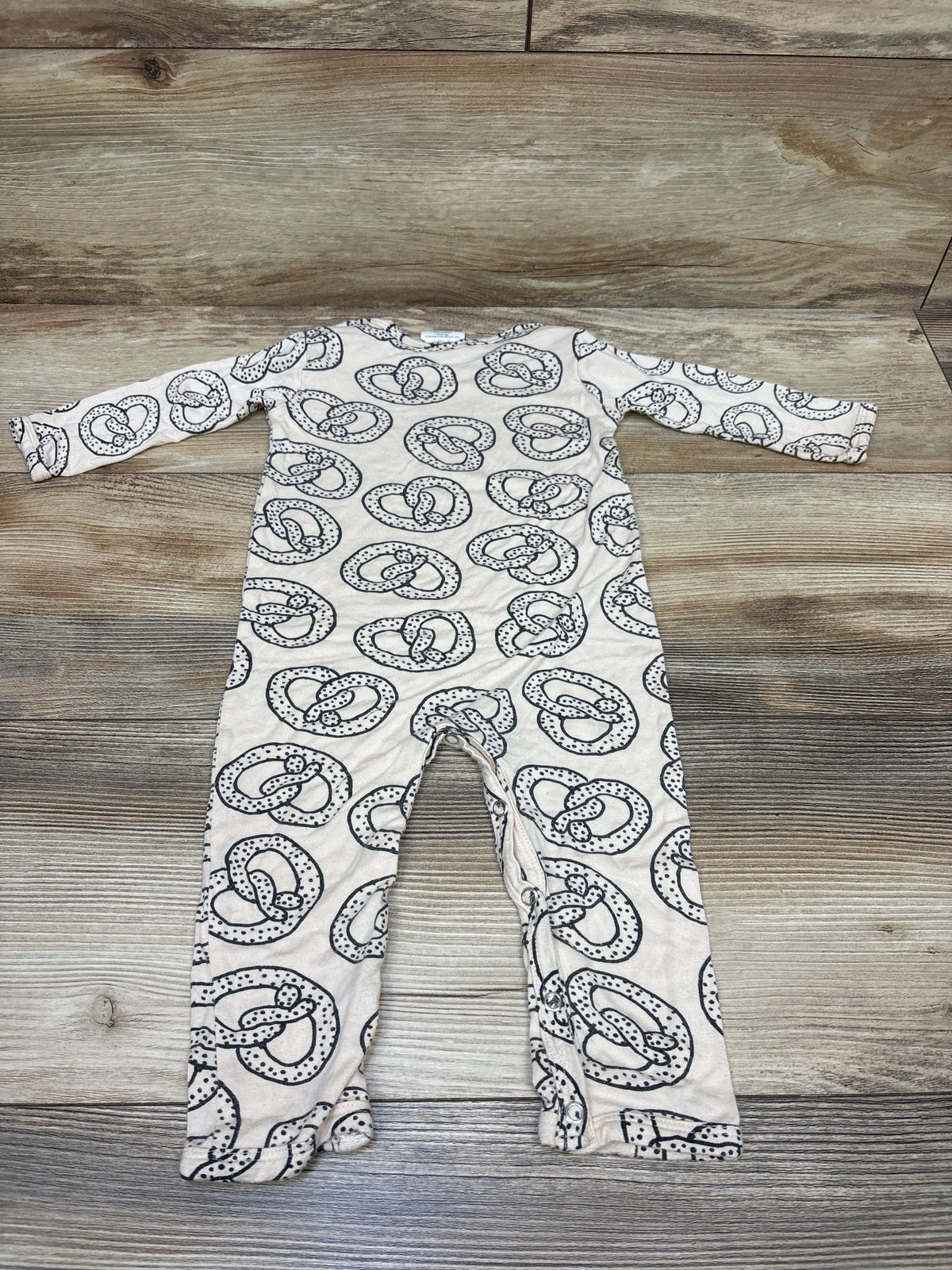 Spearmint Love Bamboo Pretzel Coverall Beige sz 12-18m