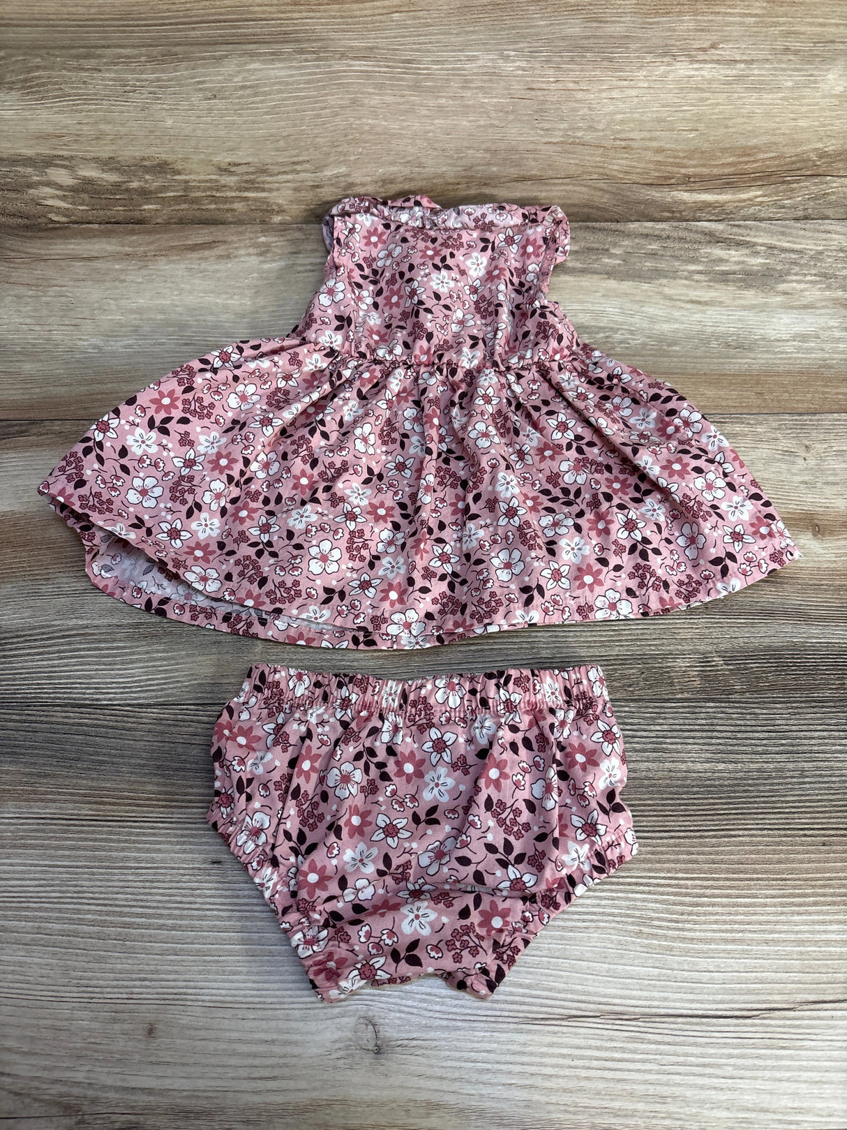Little Lass 2pc Floral Dress & Bloomers Pink sz 0-3m - Me n Mommy To Be