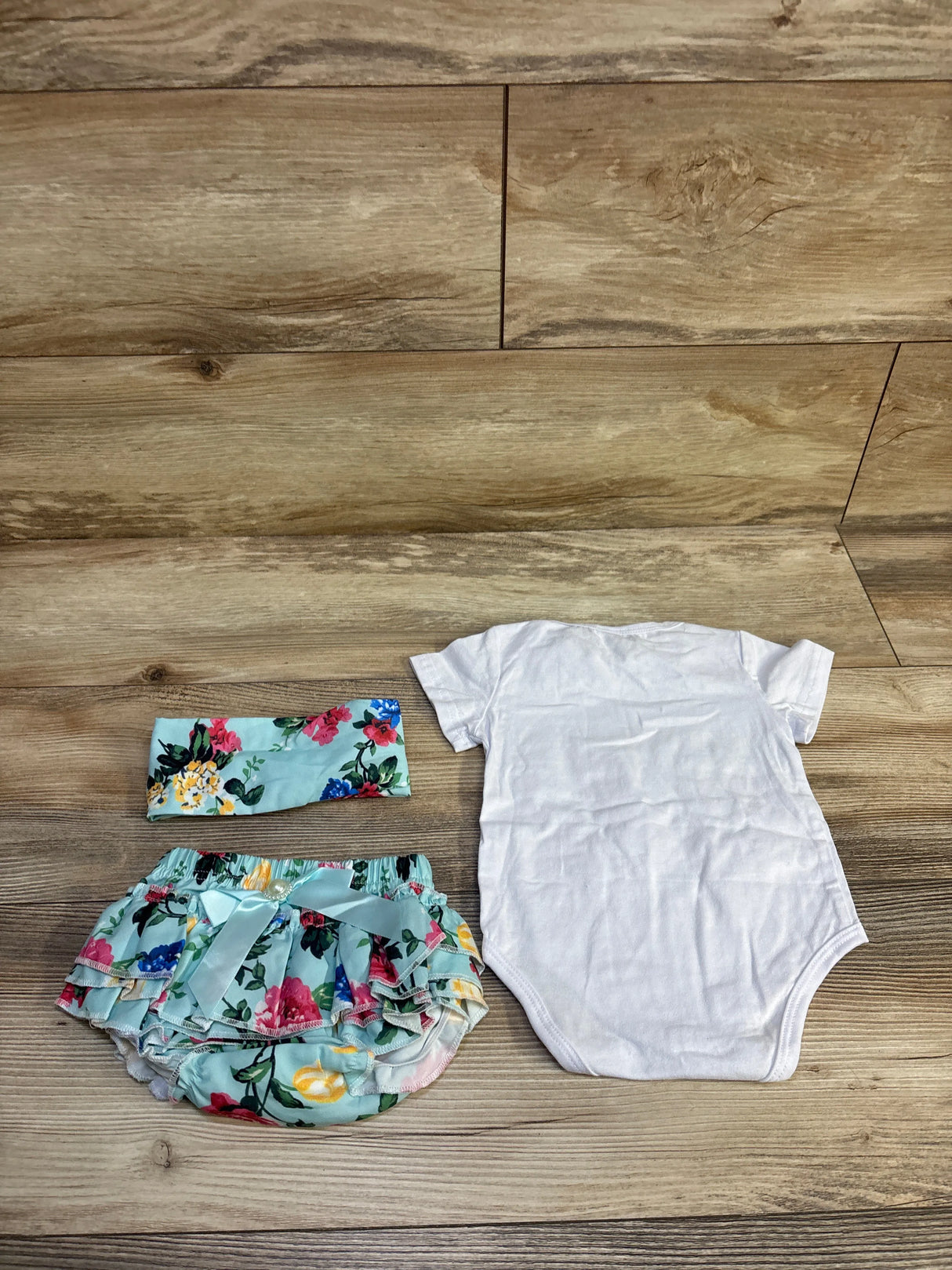 Generic 3pc Daddy's Girl Bodysuit, Ruffle Bloomers, & Headband Set White sz 3-6m