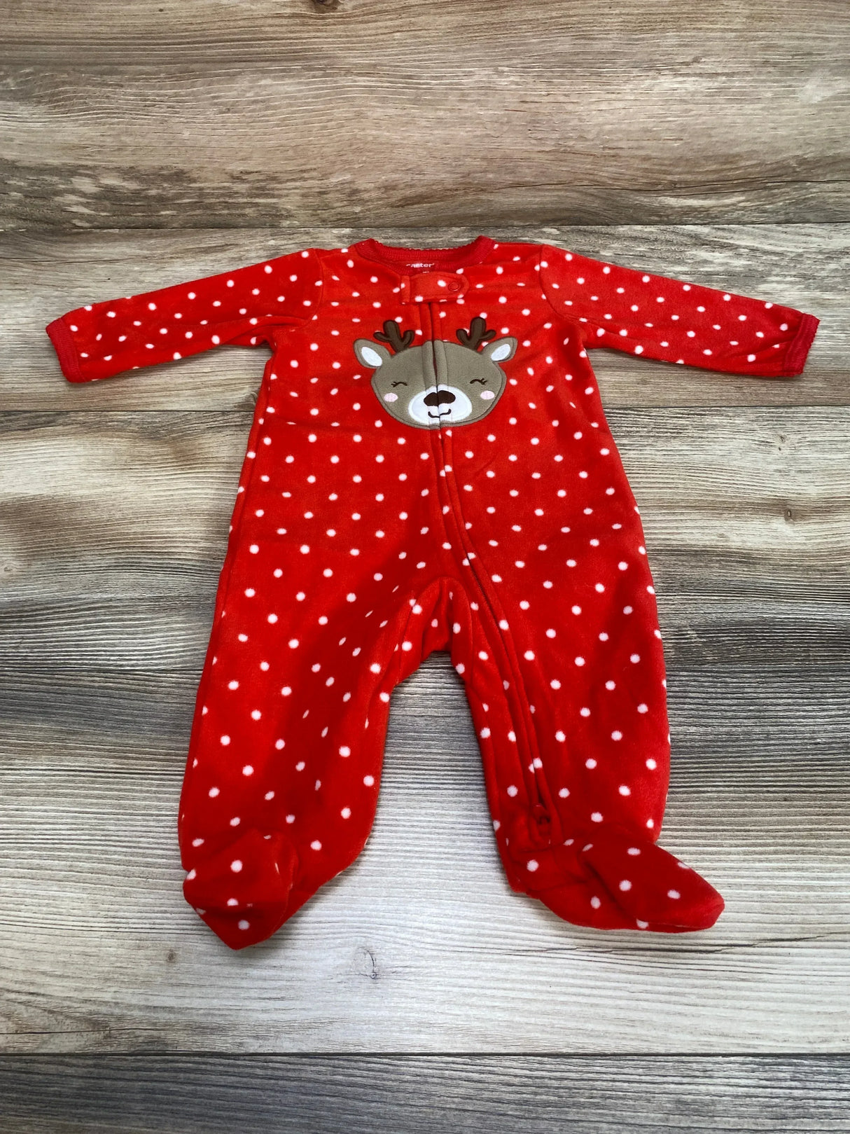 Carter's Polka Dot Deer Blanket Sleeper Red sz 3m - Me n Mommy To Be