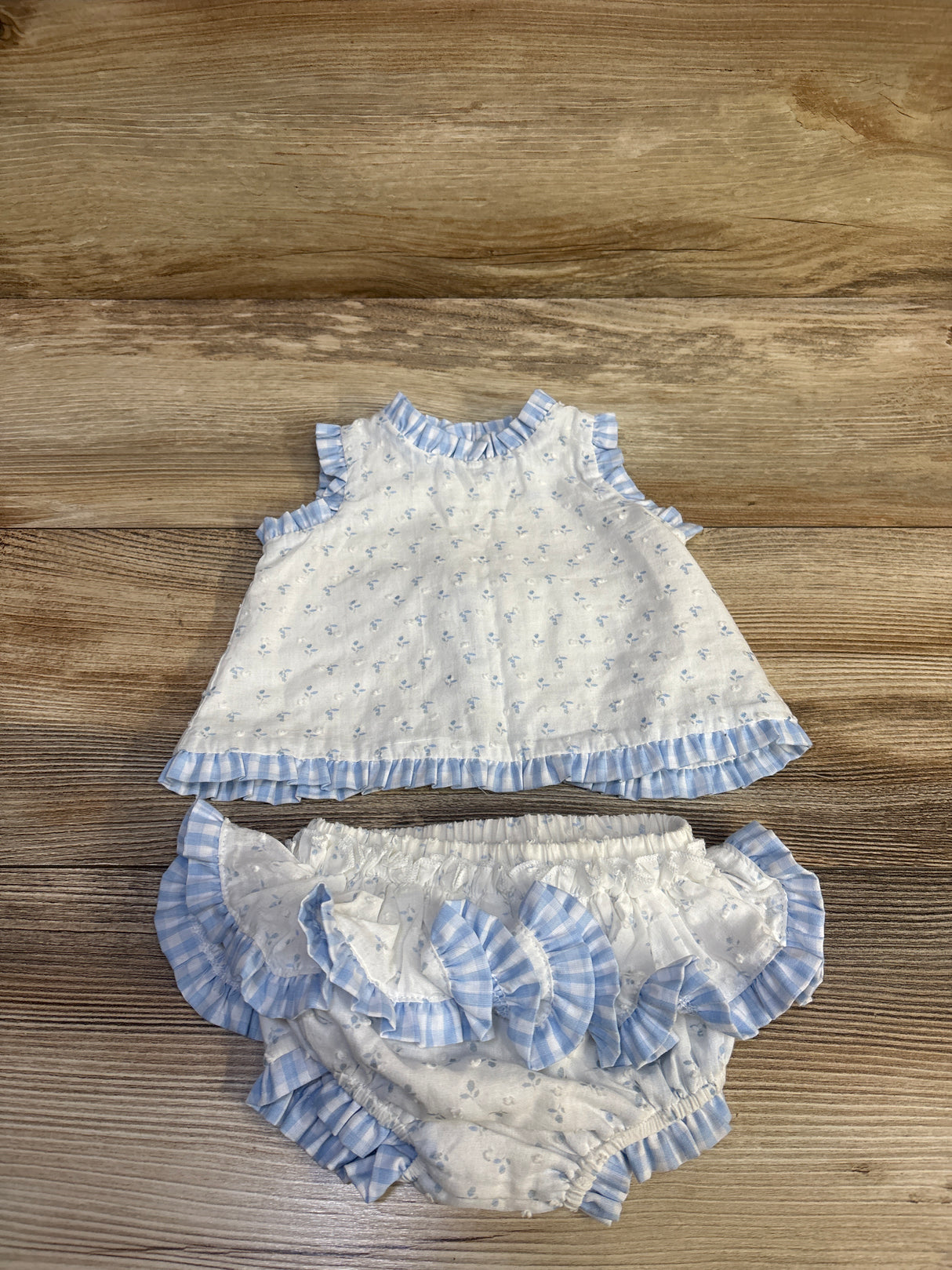 Edgehill Collection 2pc Swiss Dot Sleeveless Top & Skirted Bloomers White sz Newborn