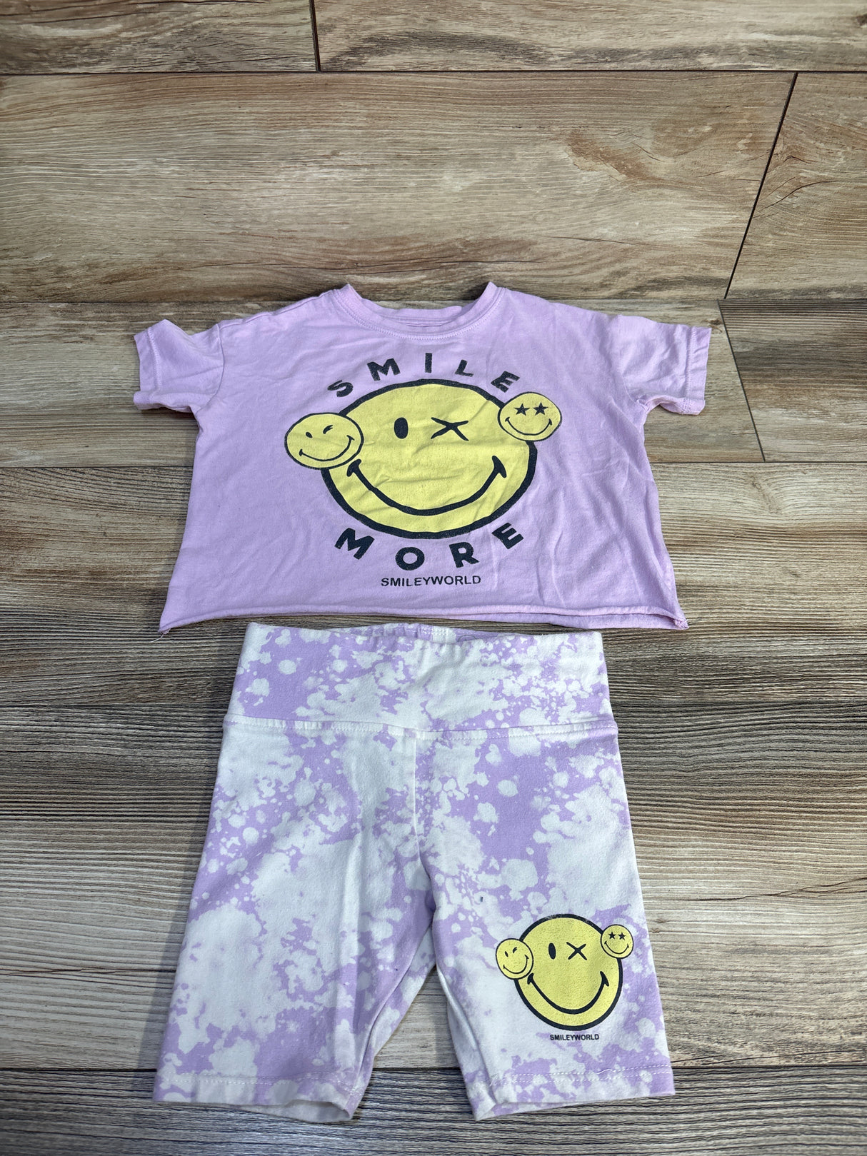 Smiley World 2pc Shirt & Leggings Set Purple sz 3T