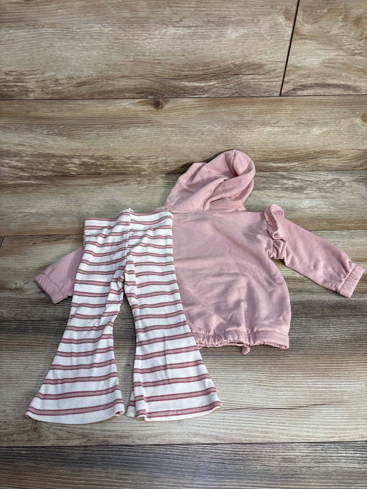 Jessica Simpson 2pc Pull Over Hoodie & Ribbed Pants Set Pink sz 12m