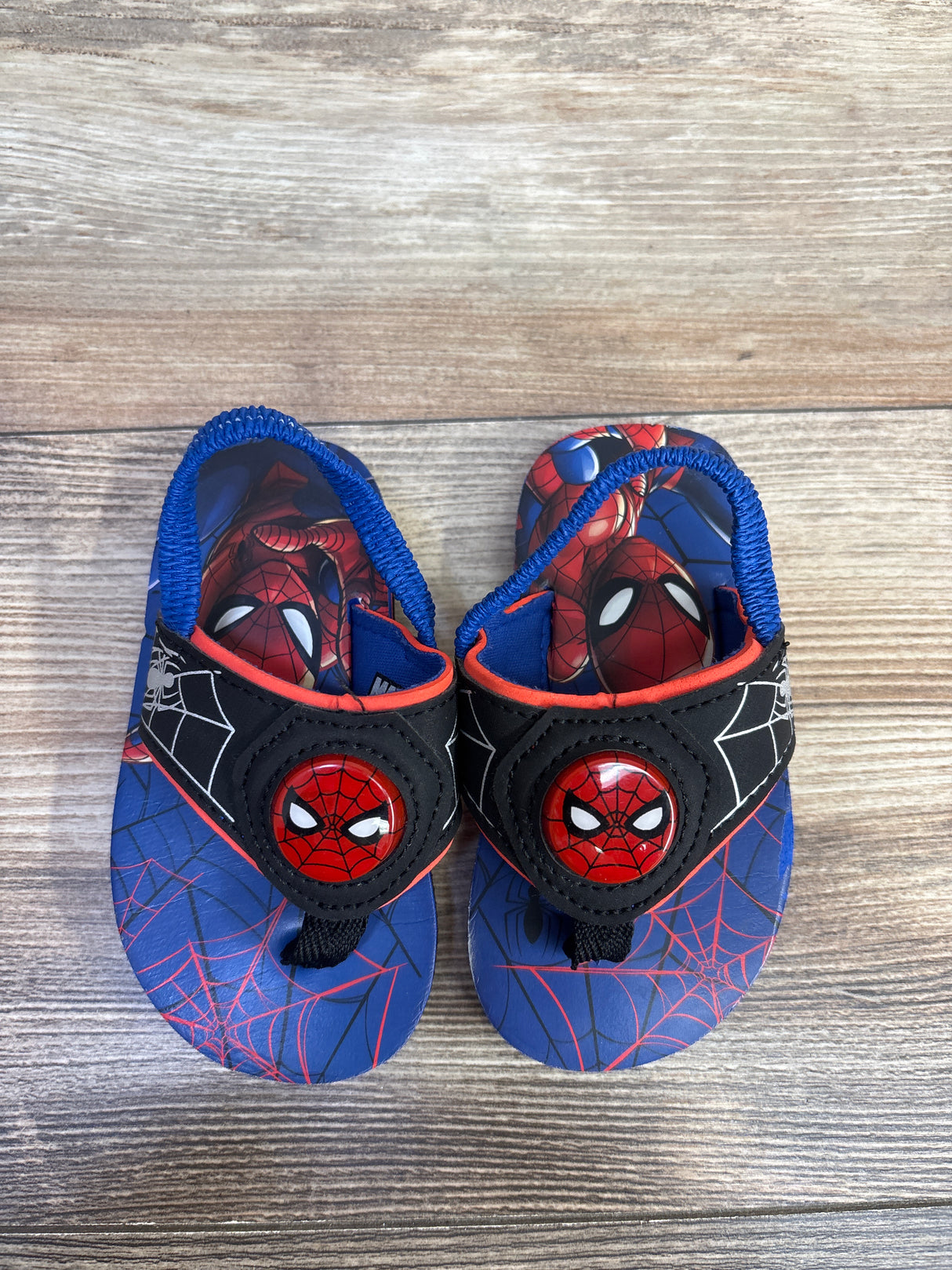 Marvel Spider-Man Light Up Flip Flop Sandals Blue sz 5-6c