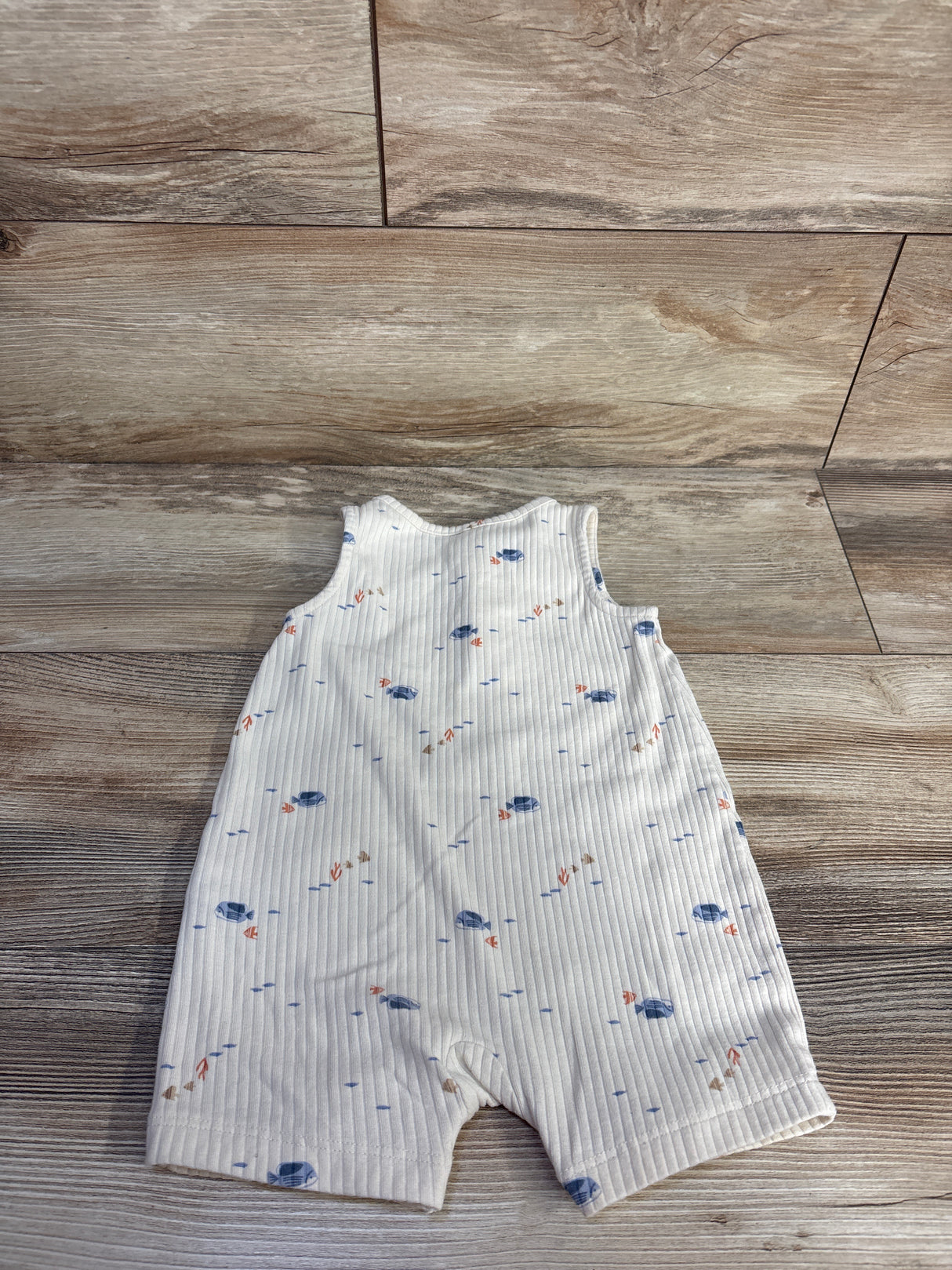 Just One You Ribbed Henley Shortie Romper Beige sz 9m