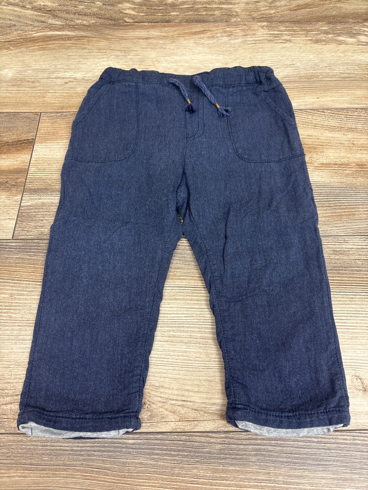 H&M Lined Drawstring Cotton Pants Blue sz 12m