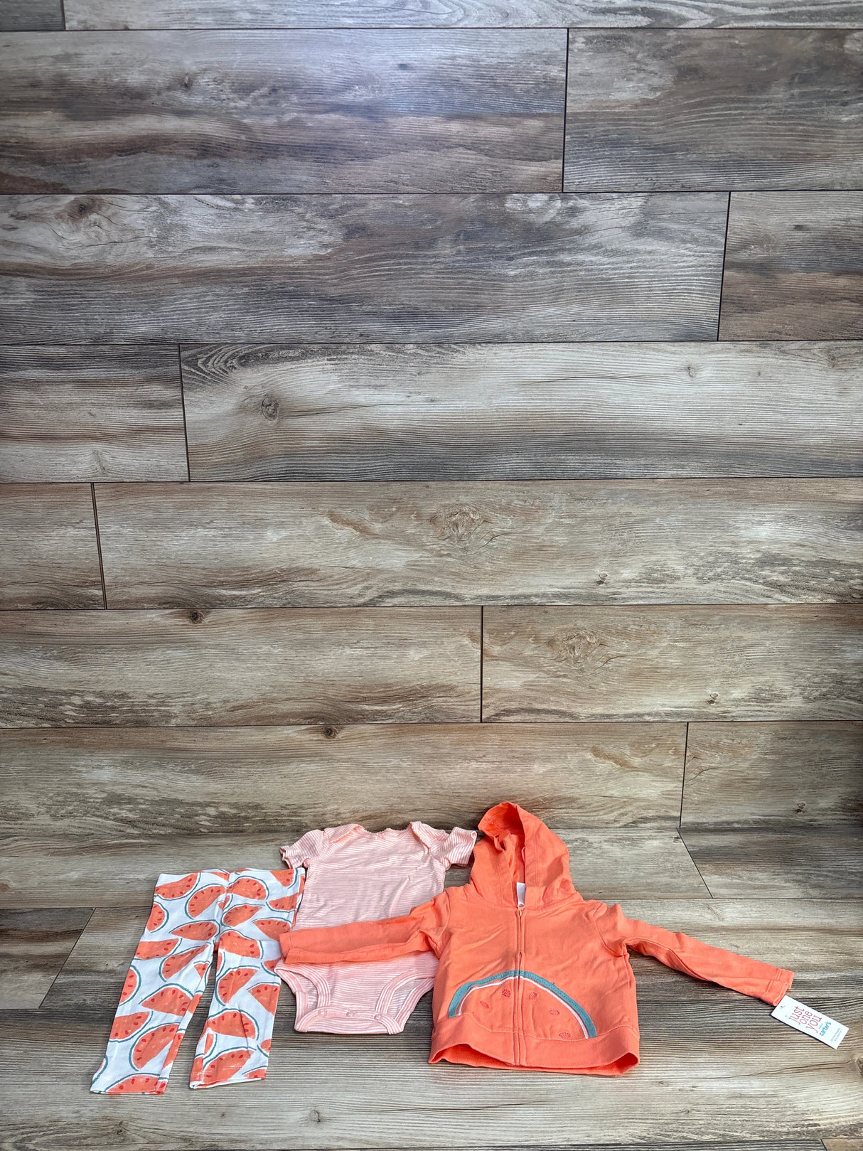 NEW Just One You 3pc Watermelon Full Zip Jacket Set Peach sz 9m