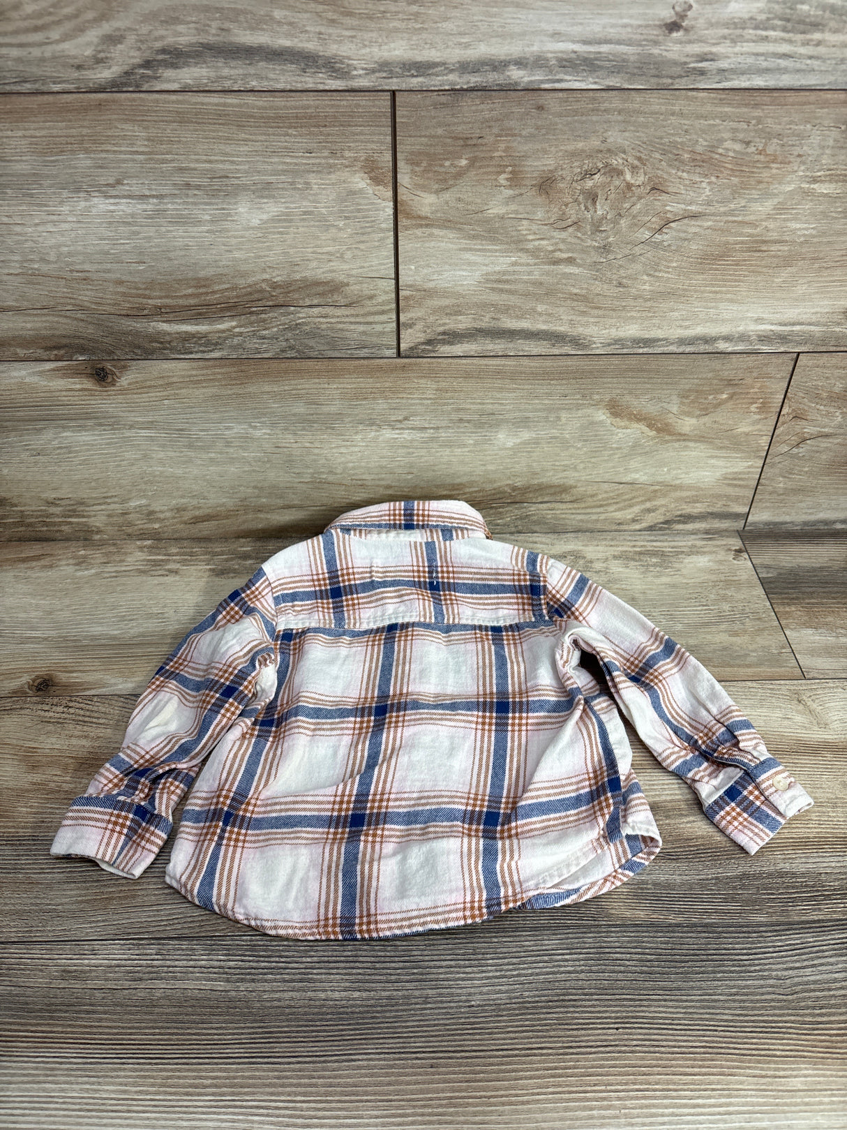 Old Navy Plaid Shirt Ivory sz 2T
