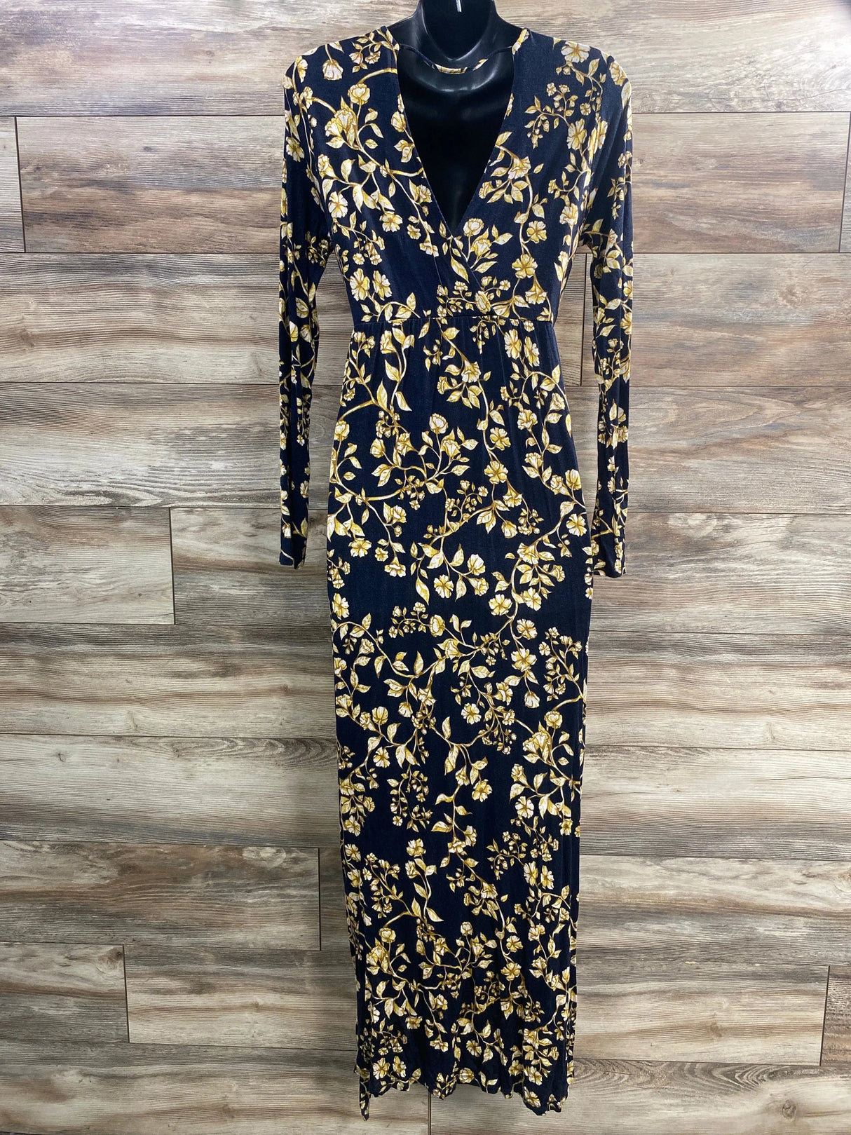 Jessica Simpson Maternity Floral Maxi Dress Black sz Small - Me n Mommy To Be