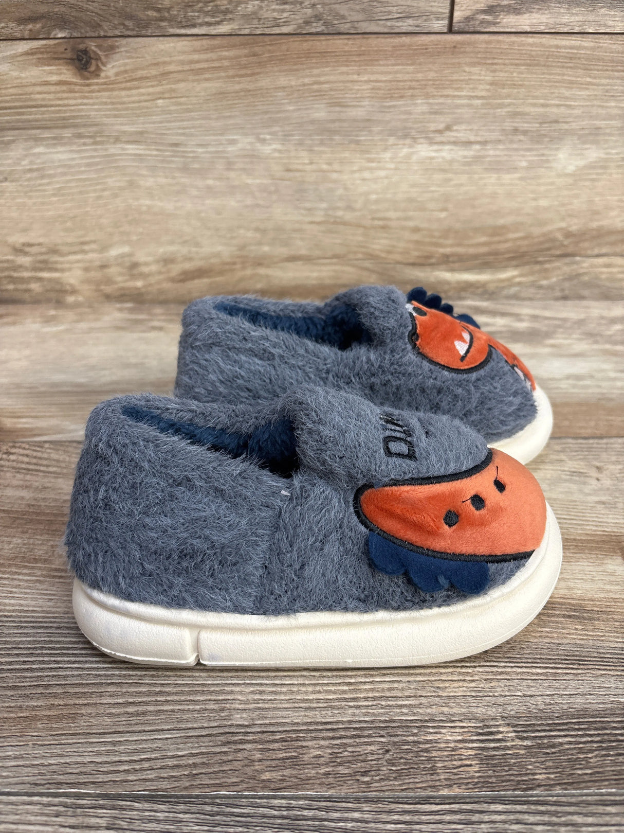 NWOT Dinosaur Plush Slippers Blue sz 9/10c