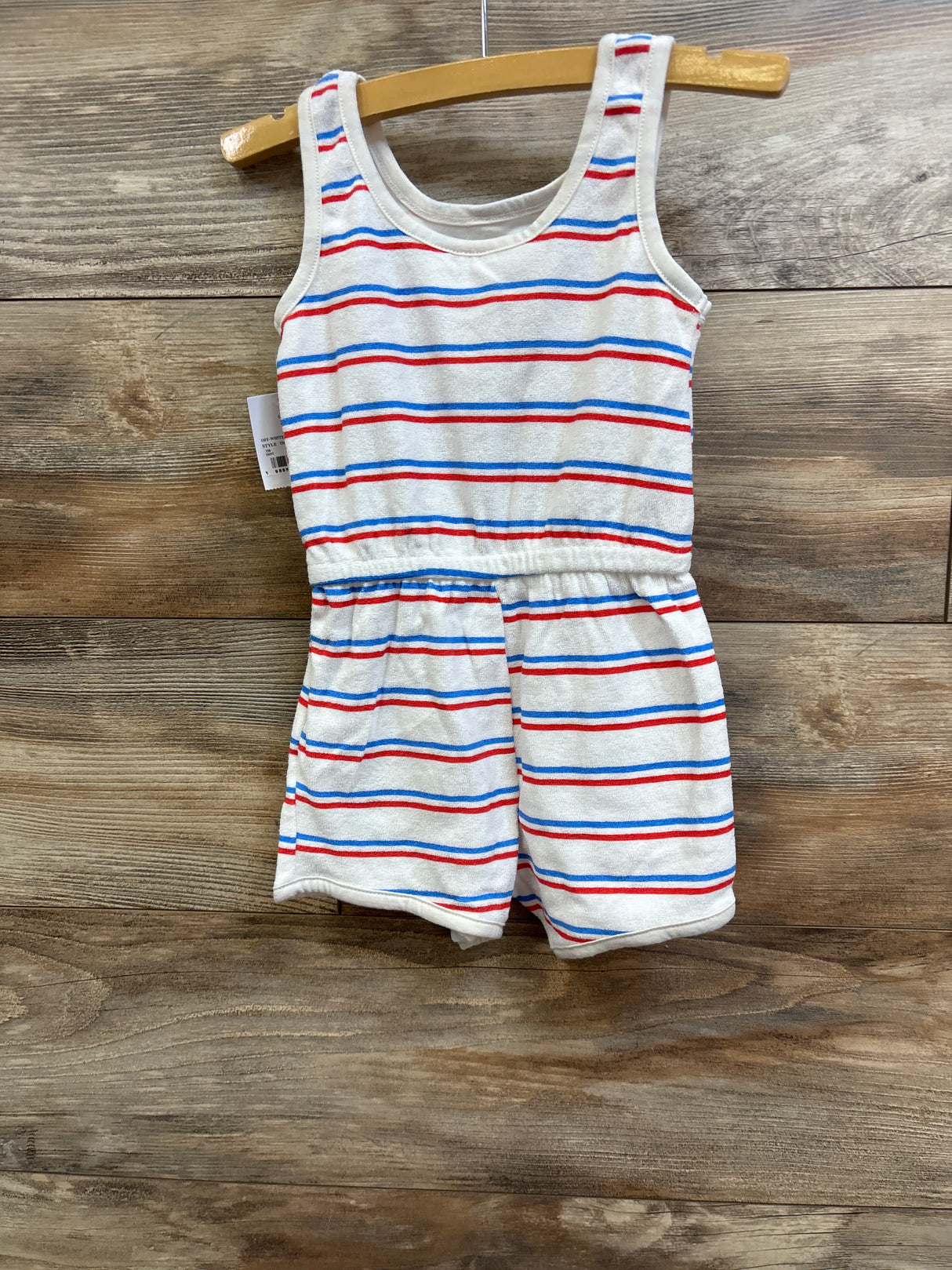 NEW Barbie Striped Terry Cloth Cherry Tank Romper White sz 2T