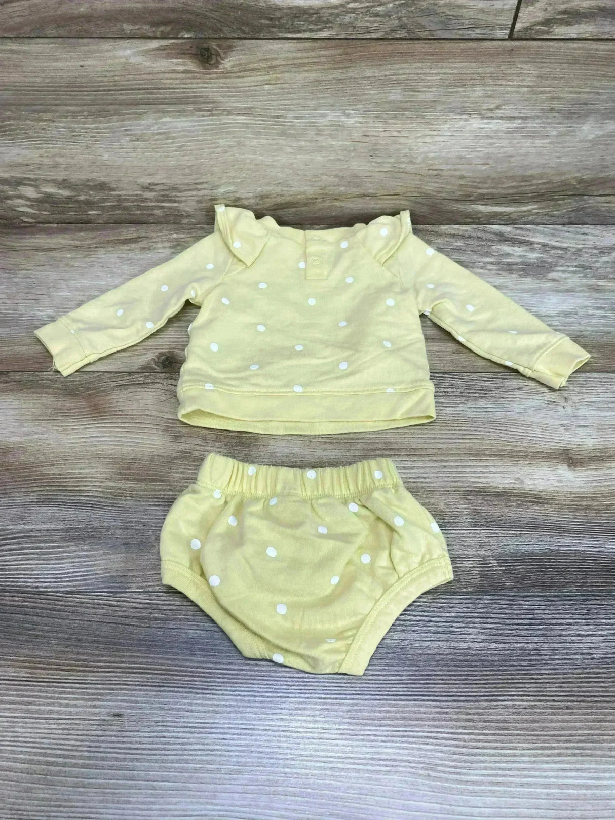 Cat & Jack 2pc Polka Dot Sweatshirt & Bottoms Yellow sz Newborn - Me n Mommy To Be