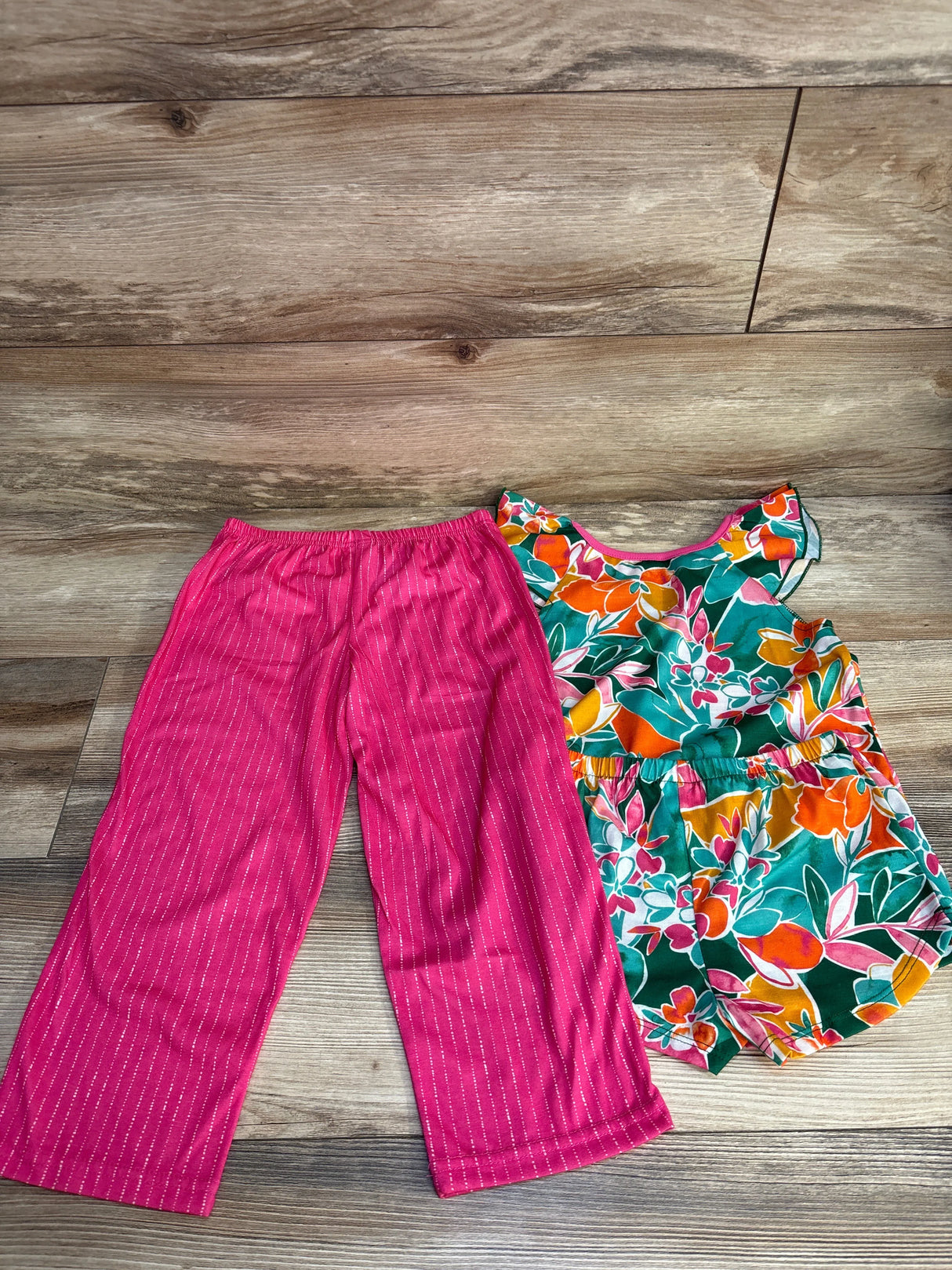 NEW Carter's 3pc Floral Pajama Set Green sz 4T - Me n Mommy To Be