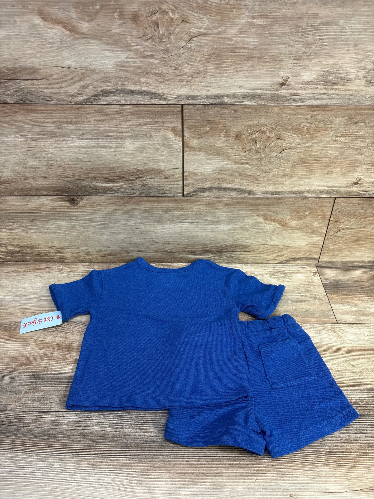 Blue Cat & Jack 2-piece French terry shirt and shorts set for toddlers.