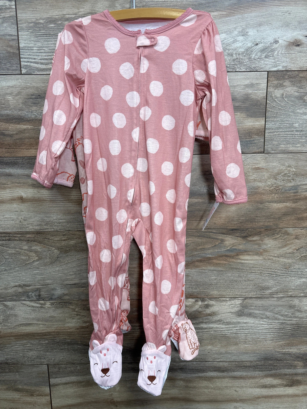 NEW Just One You 2pc Polka Dot Sleepers Pink sz 2T