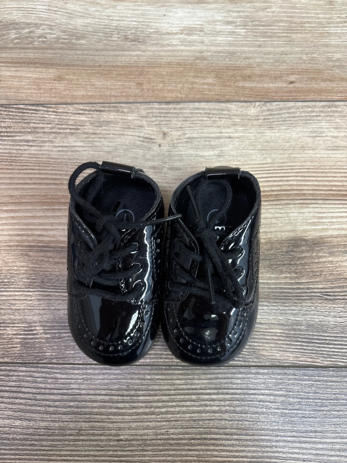 EliteGoogv PU Leather Round Toe First-Walkers Shoes Black sz 1/2c