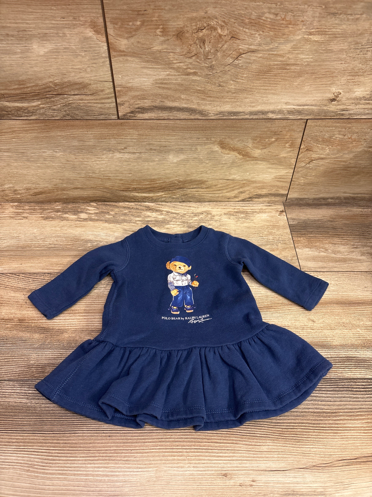 Ralph Lauren Polo Bear Fleece Dress Navy sz 3m