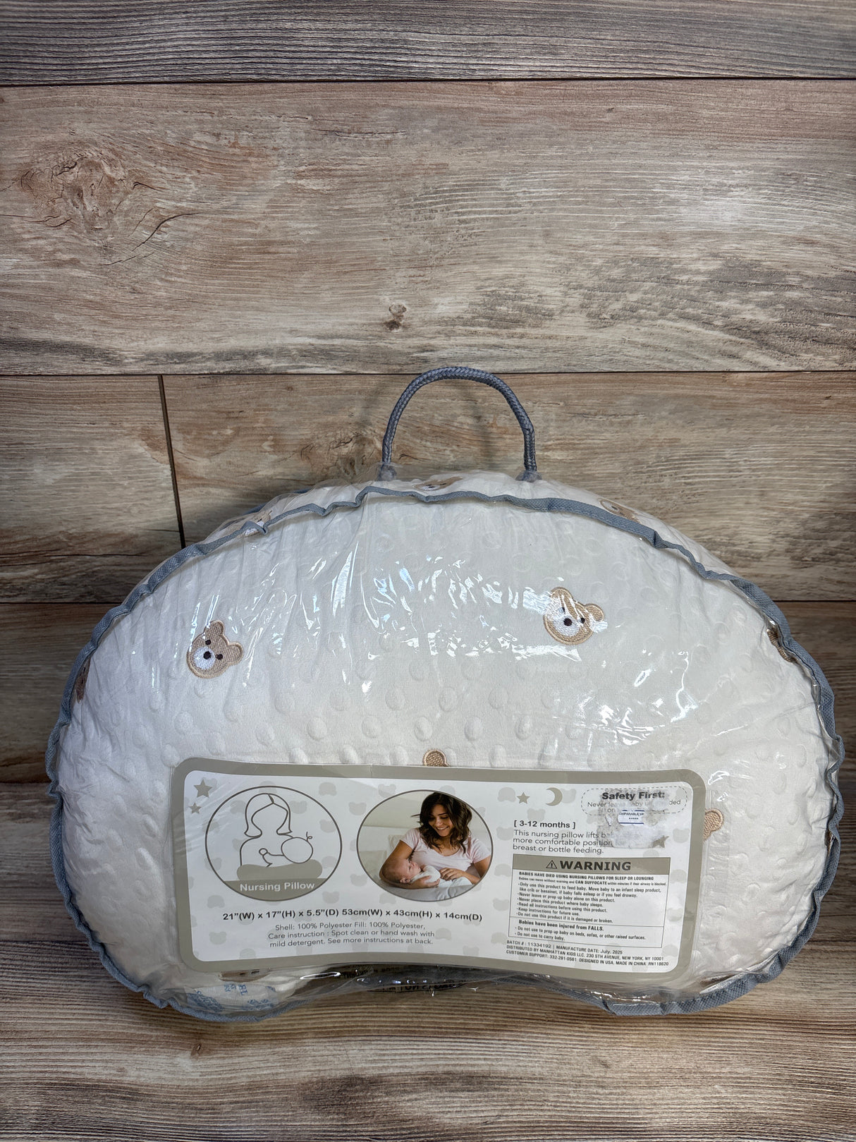 Little Wonder Feeding Support Pillow - Beige Minky Dot