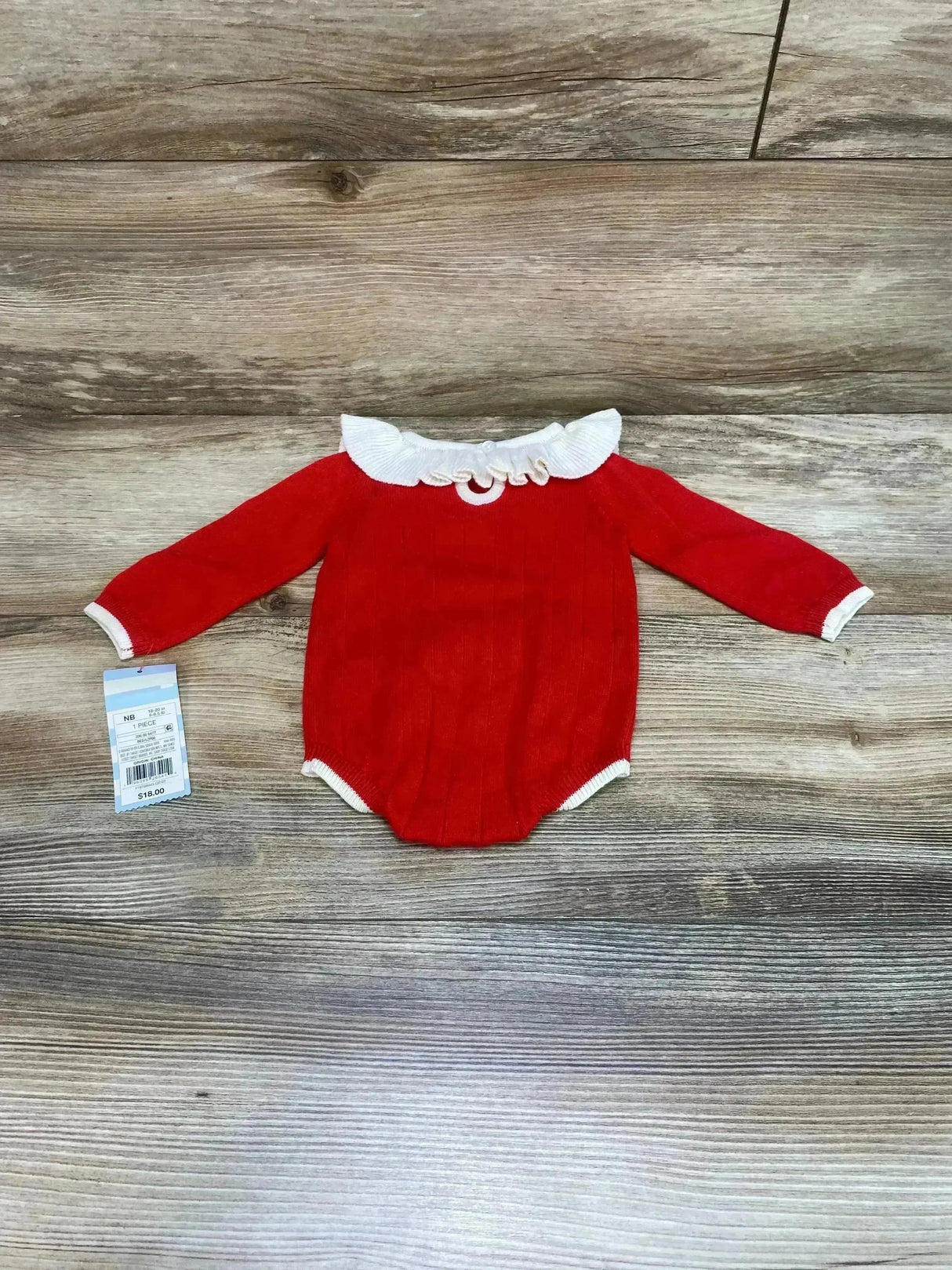 NEW Cat & Jack Ruffle Sweater Romper Red sz Newborn - Me n Mommy To Be