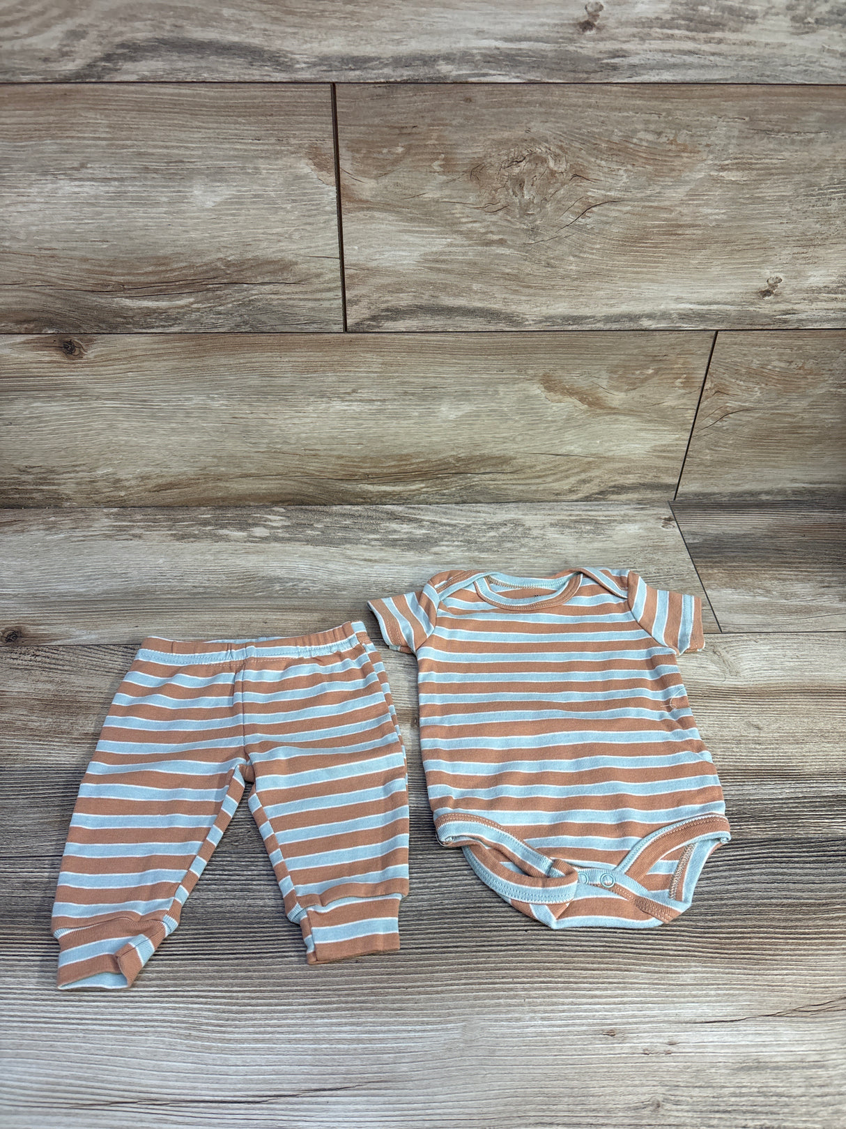 2pc Striped Bodysuit & Pants Set Brown sz 3m