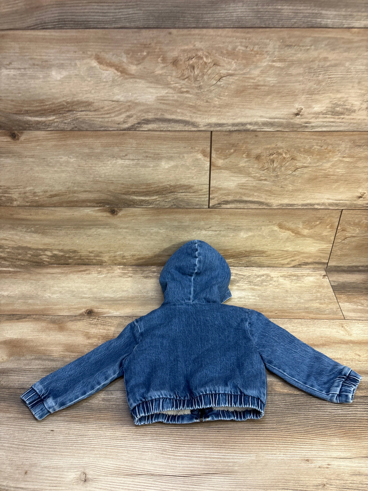 Cat & Jack Faux Fur Lined Denim Jacket Blue sz 12m