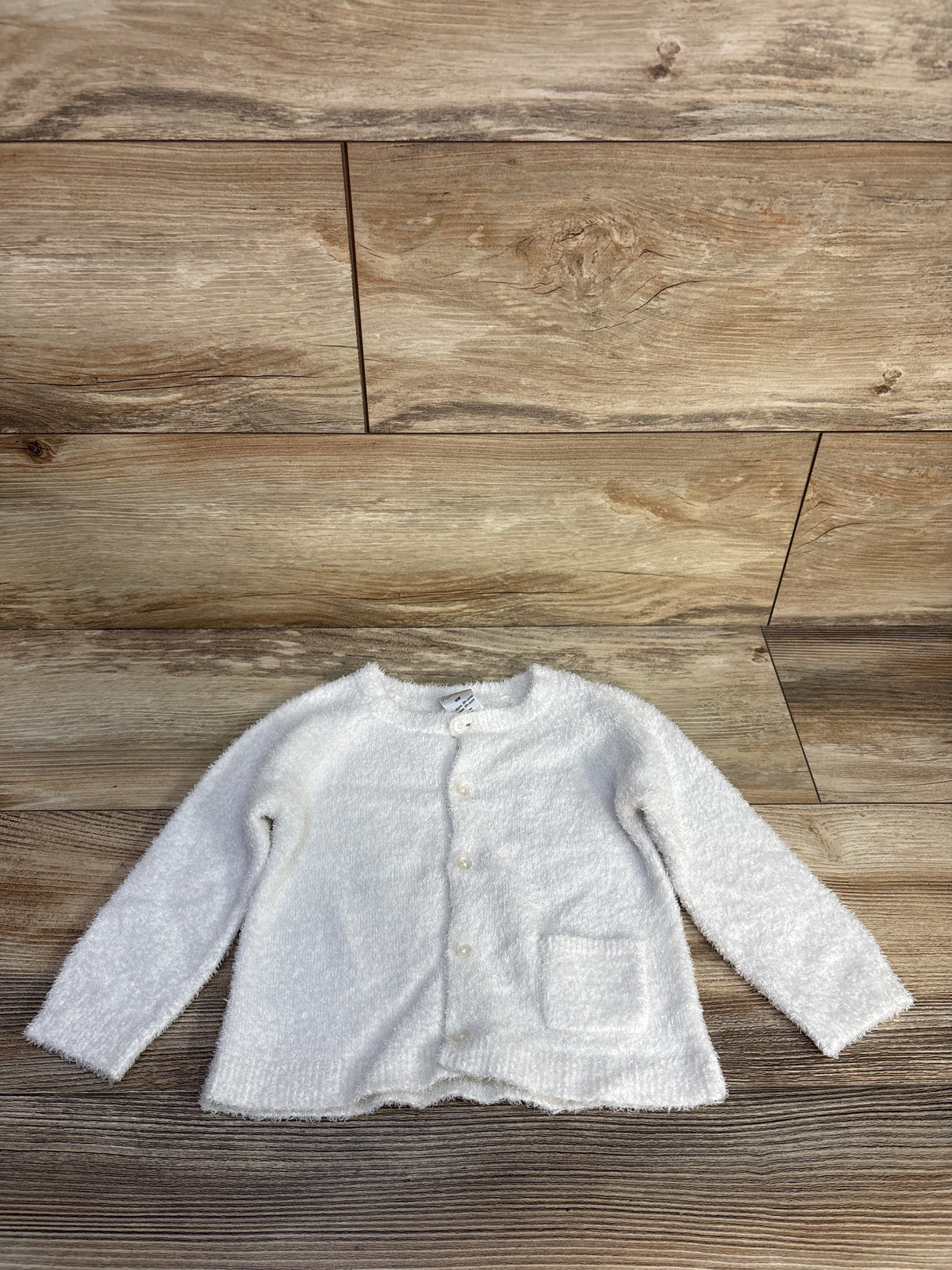 Modern Moments Fuzzy Button-Up Cardigan White sz 18m